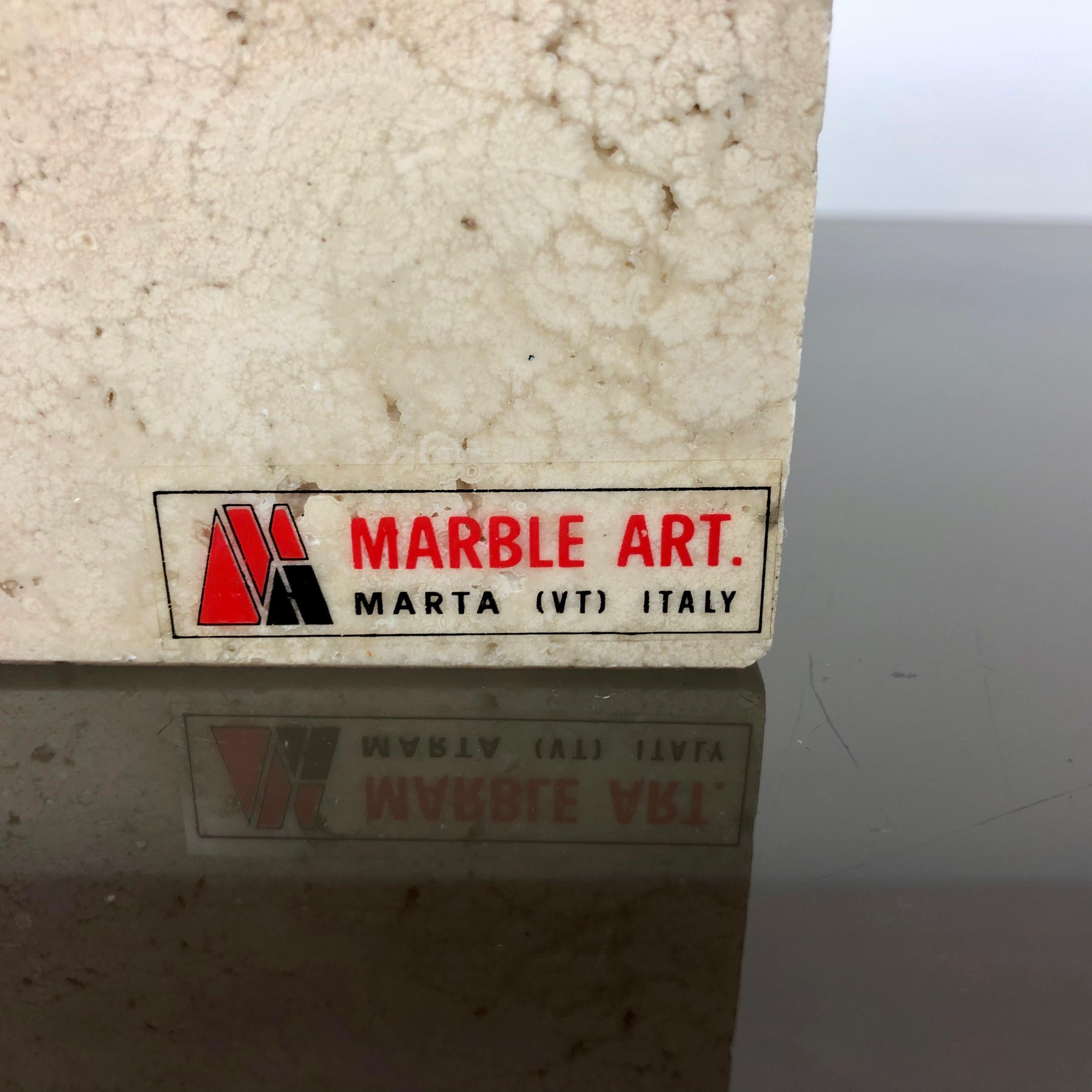 Marble Art Travertine Box Cork Interiors, Italy, 1970s 1