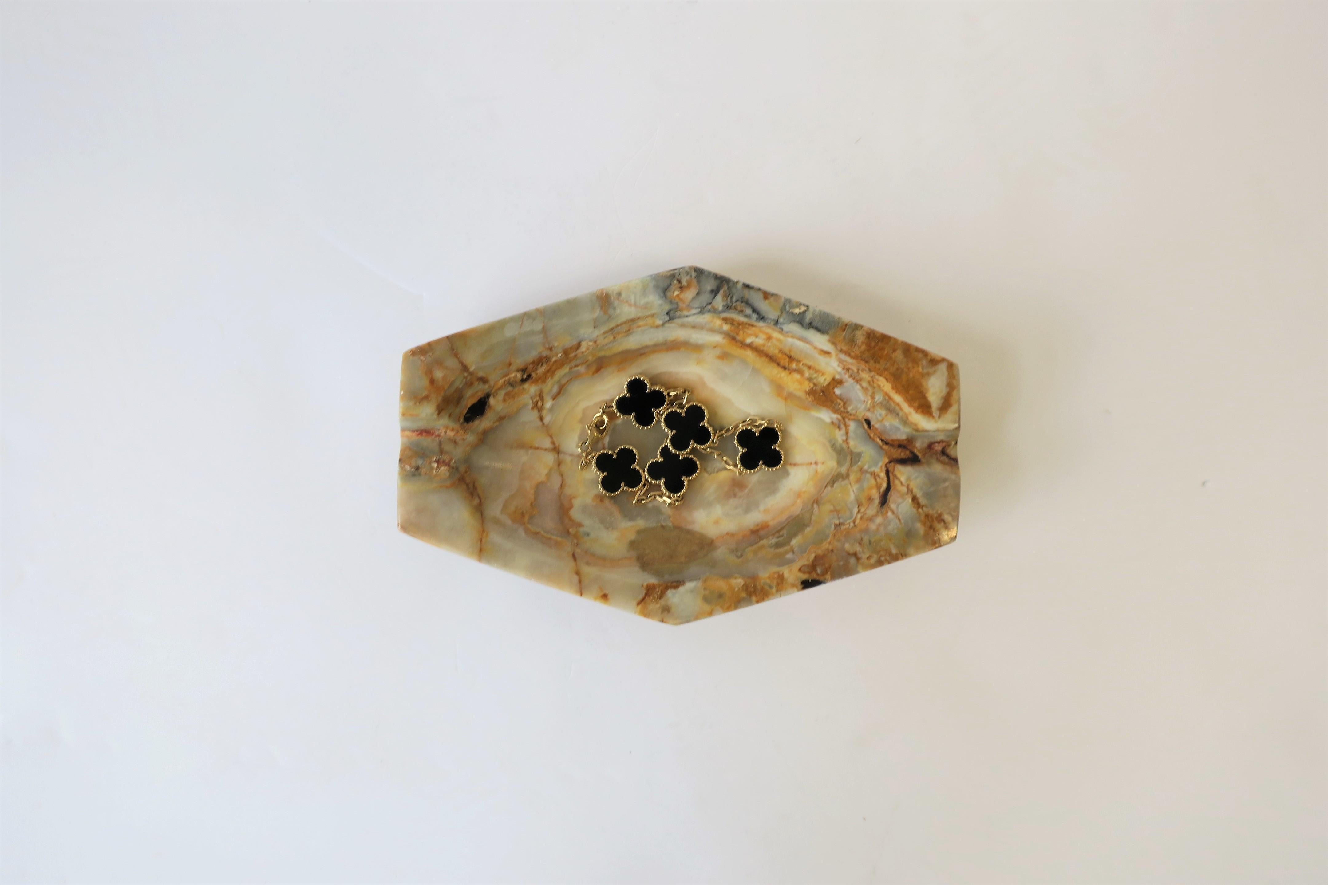 Polished Marble Ashtray or Jewelry Dish