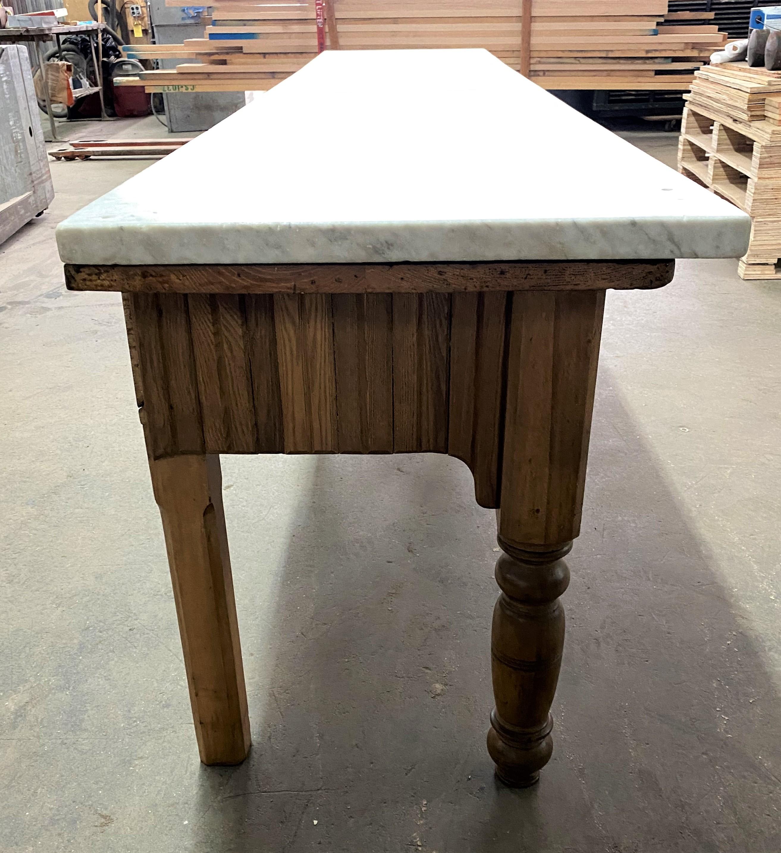 Marble Bakery Store Table In Good Condition For Sale In Oakville, CT
