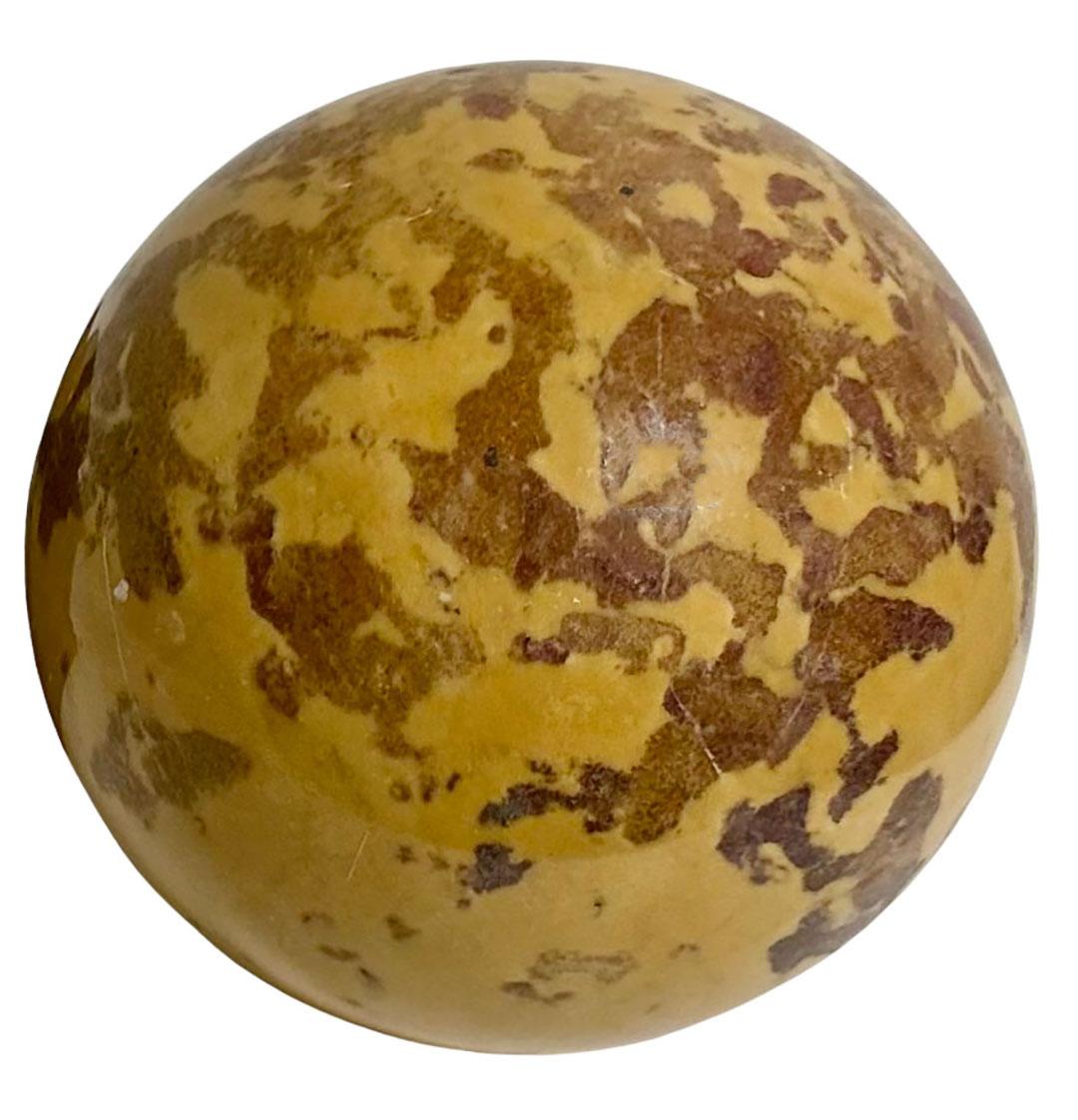 Italian Marble Ball On Stand For Sale