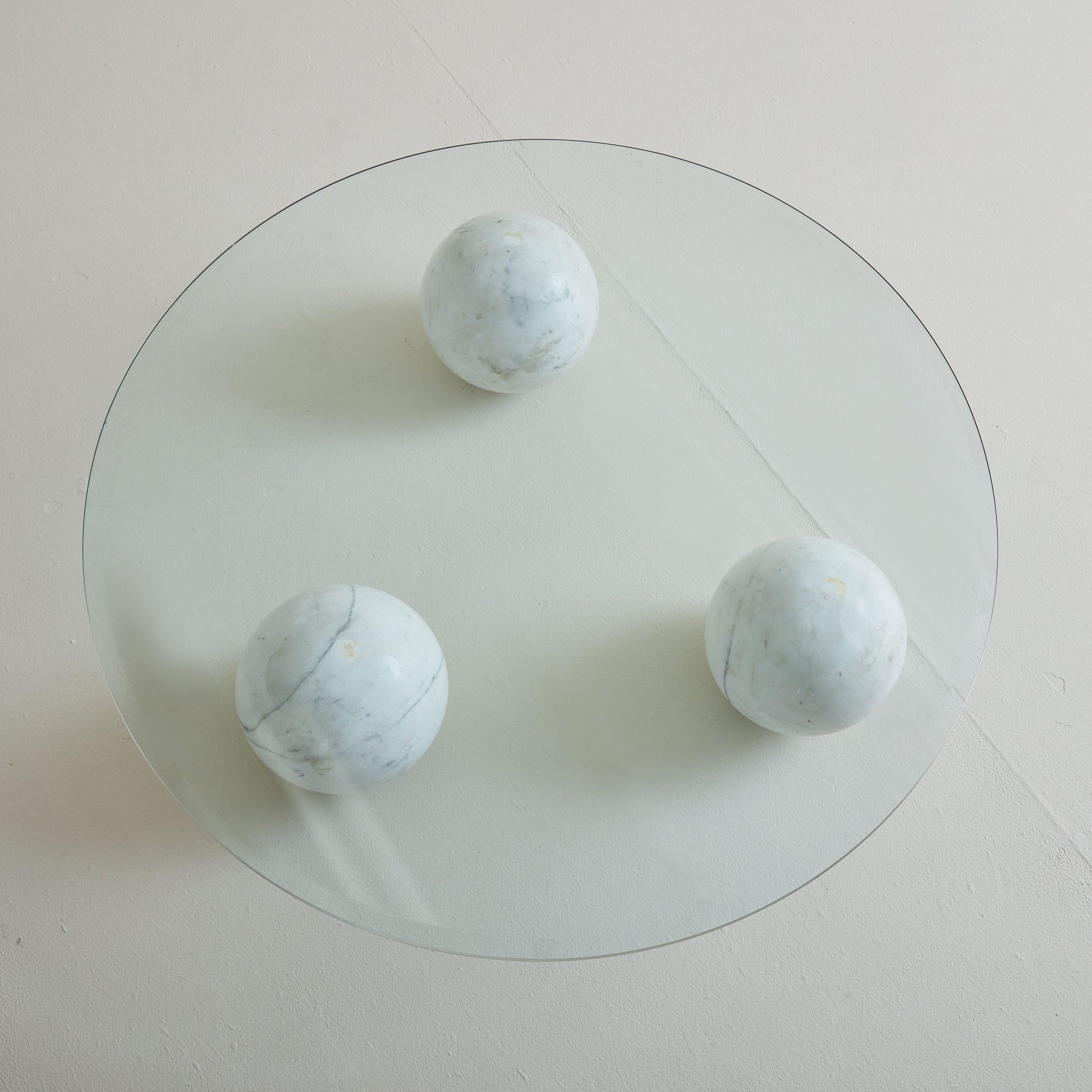 Modern Marble Ball Sculpture Coffee Table, Italy 1970s