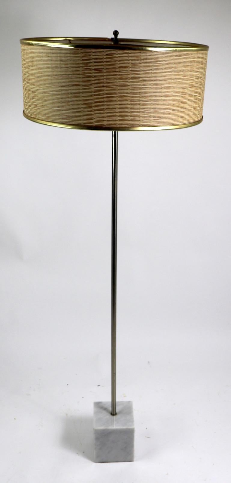 Mid-Century Modern Marble Base Floor Lamp by Laurel For Sale
