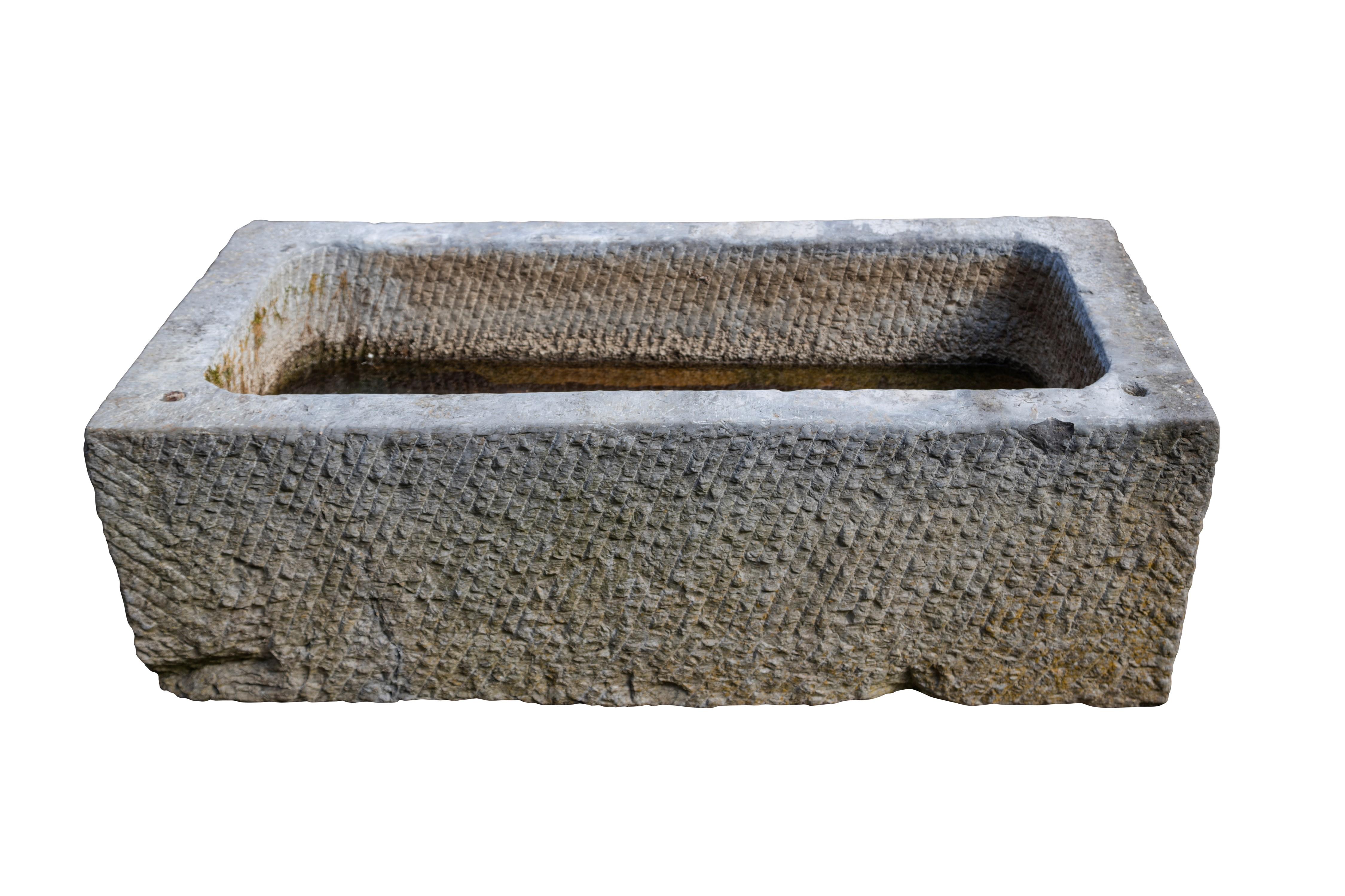Mid-19th century solid marble bath. Used for washing horse’s feet. To use as a planter, the bath would require drainage holes which can be carried out on site

Weight approximate 350kg.
