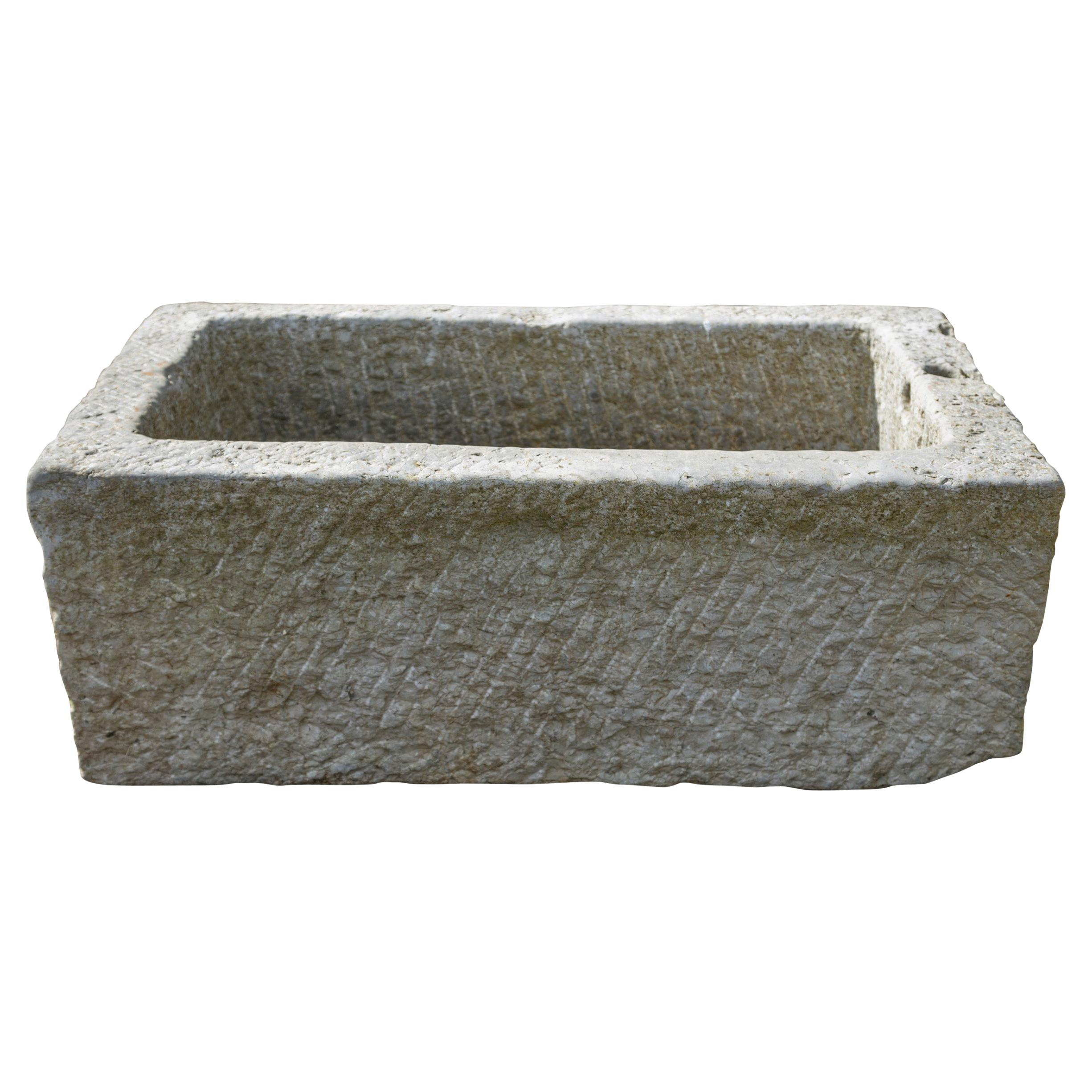 Marble Bath, 19th Century, Rectangular For Sale