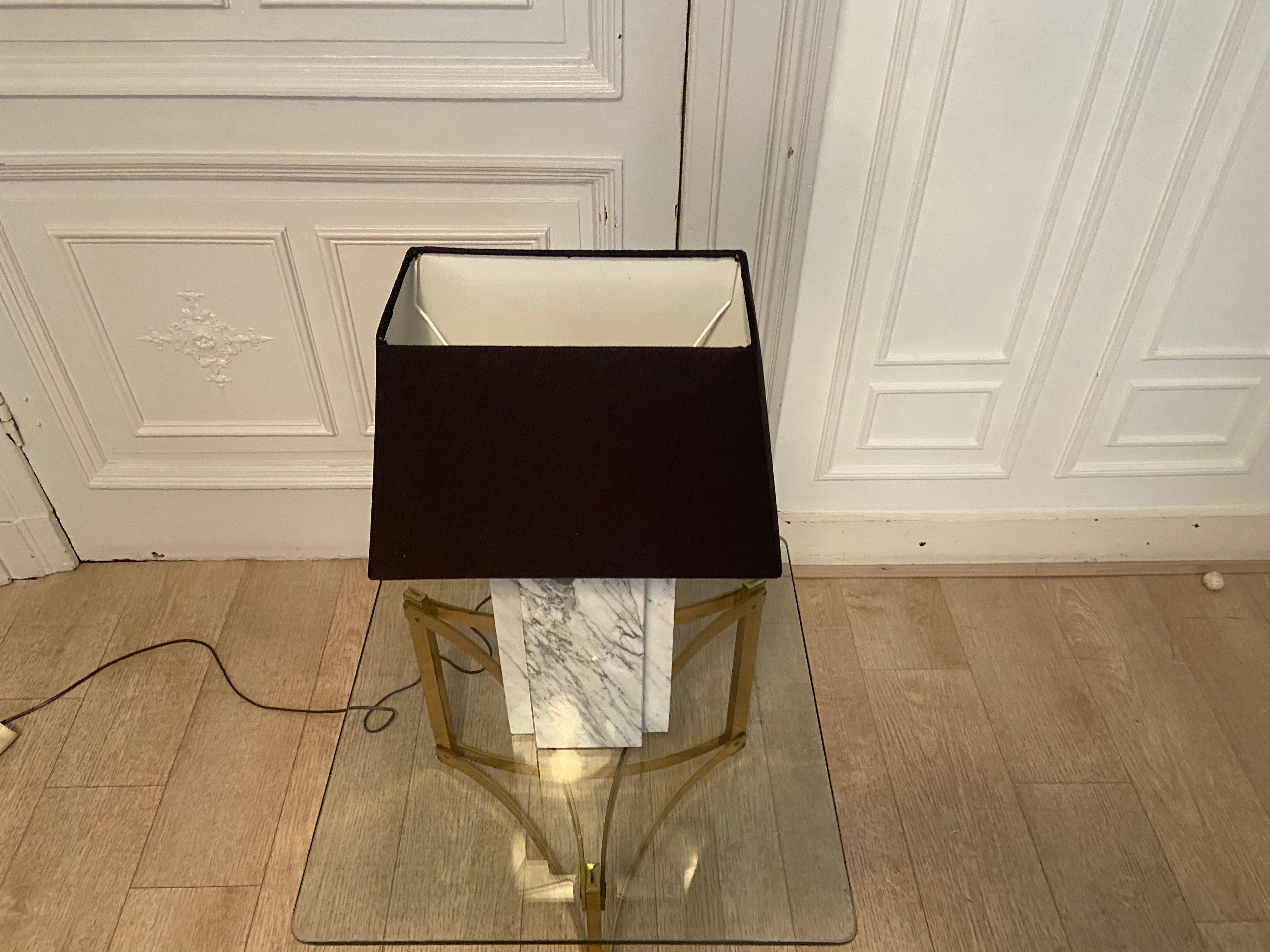 Mid-Century Modern Marble Bedside Lamp, 1980s For Sale