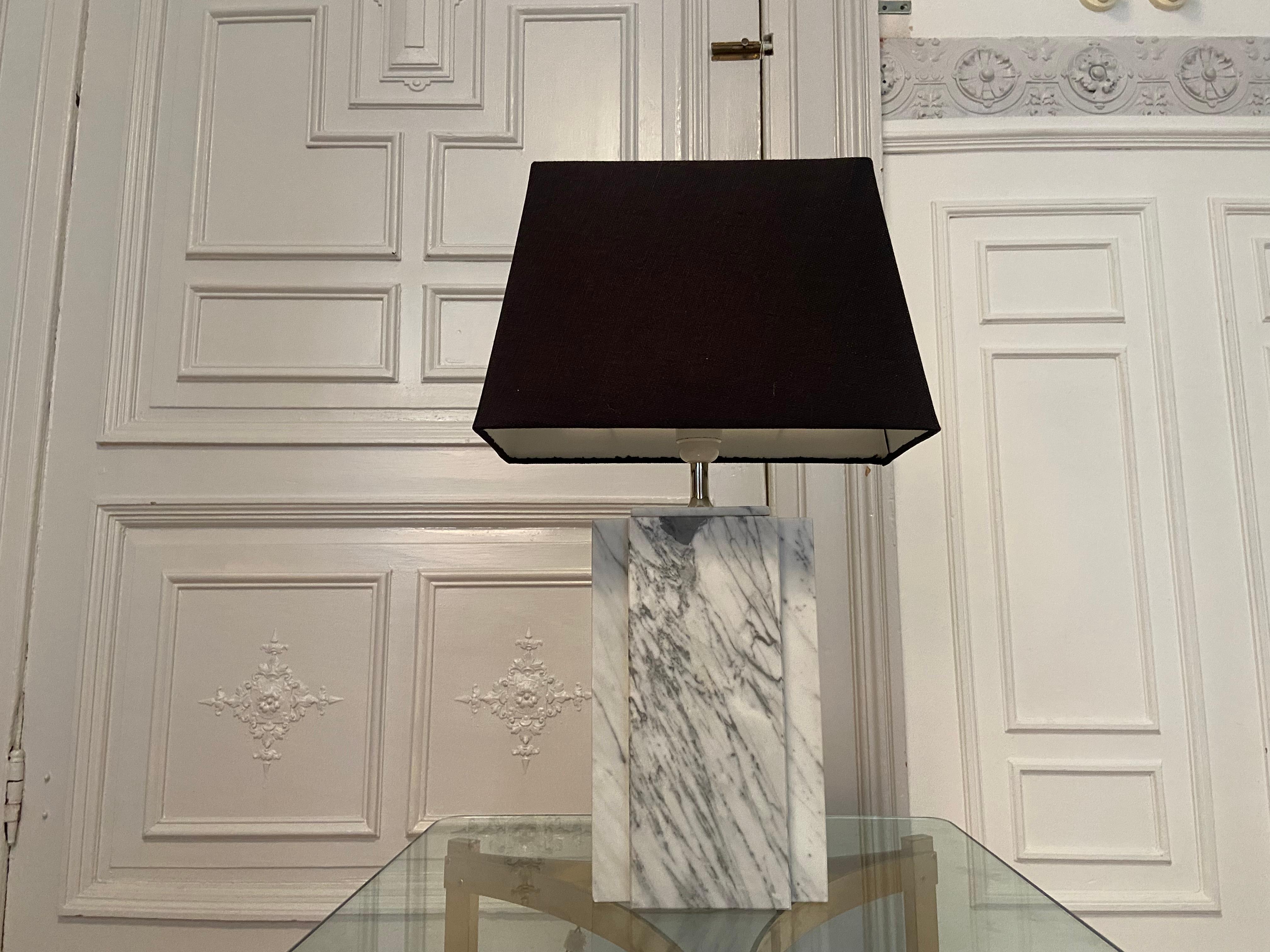 European Marble Bedside Lamp, 1980s For Sale