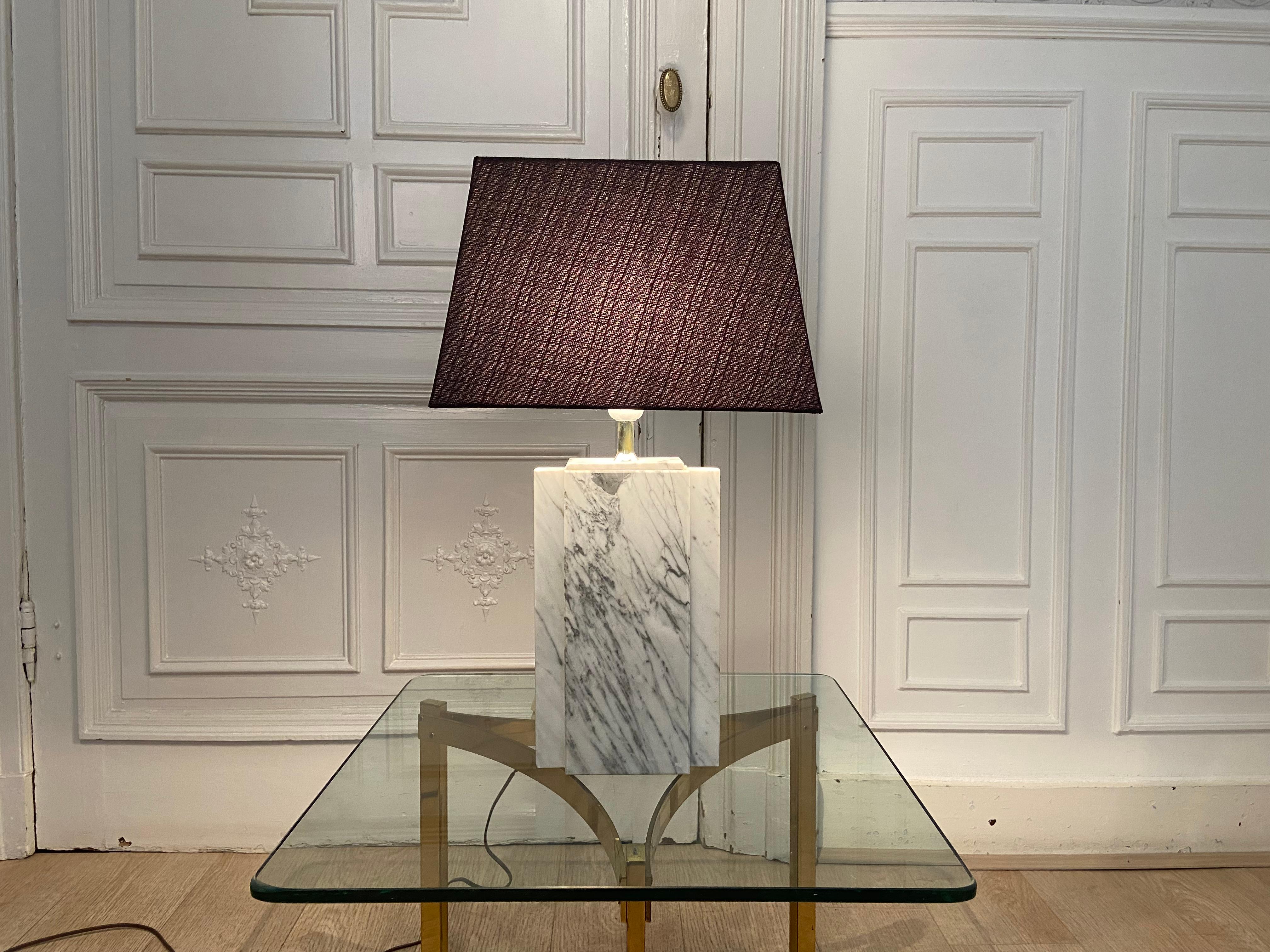 Marbre Lampe de chevet en marbre, années 1980 en vente