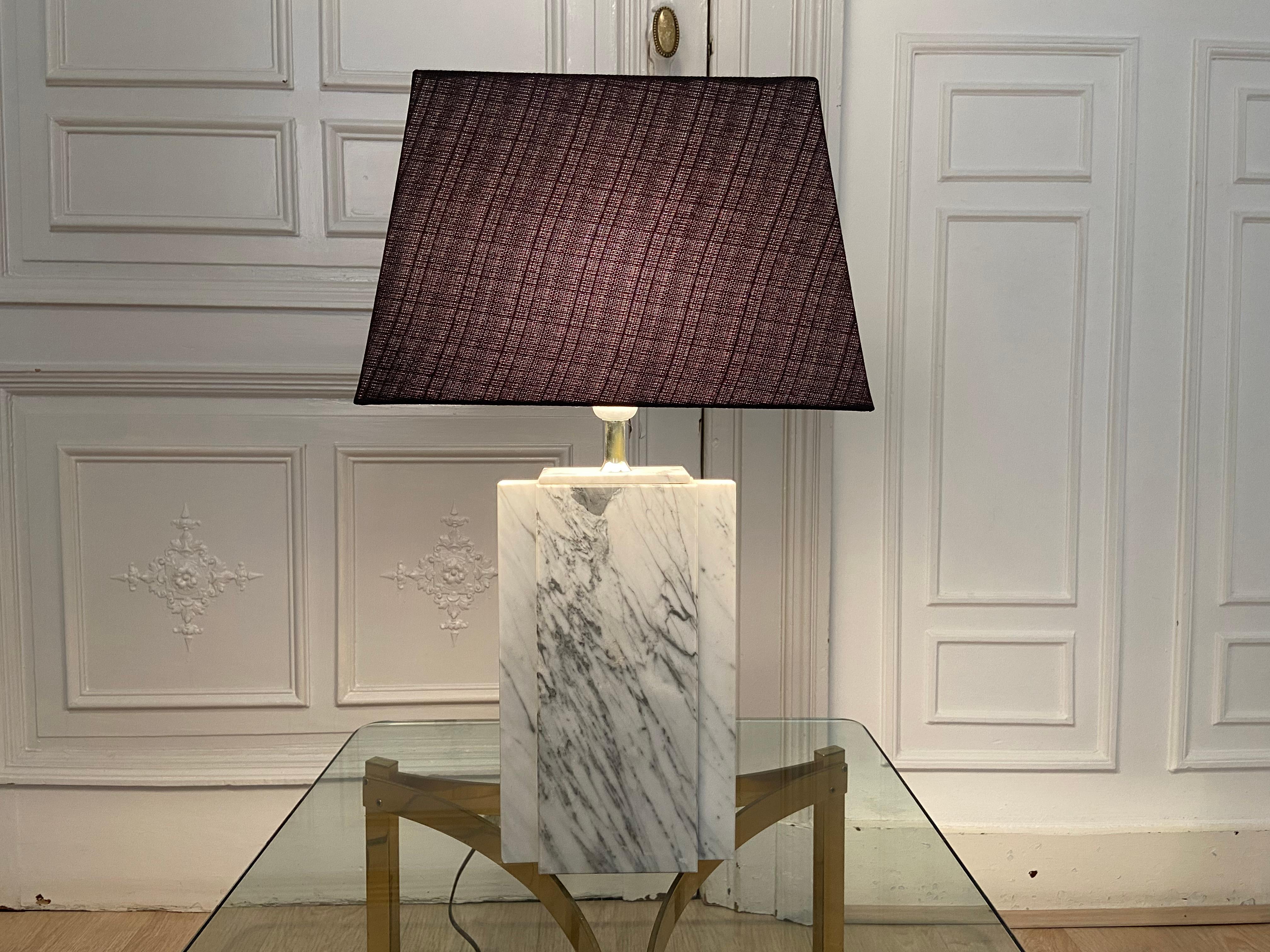 Lampe de chevet en marbre, années 1980 en vente 1