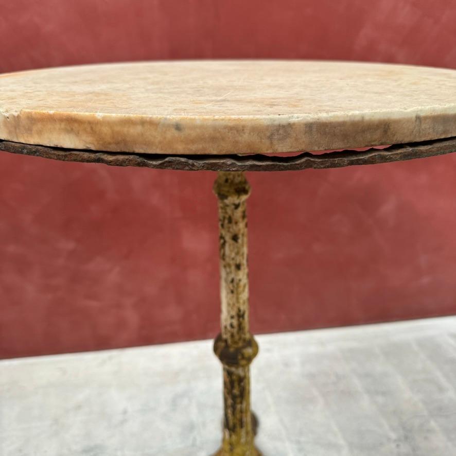 French Marble Bistro Table For Sale