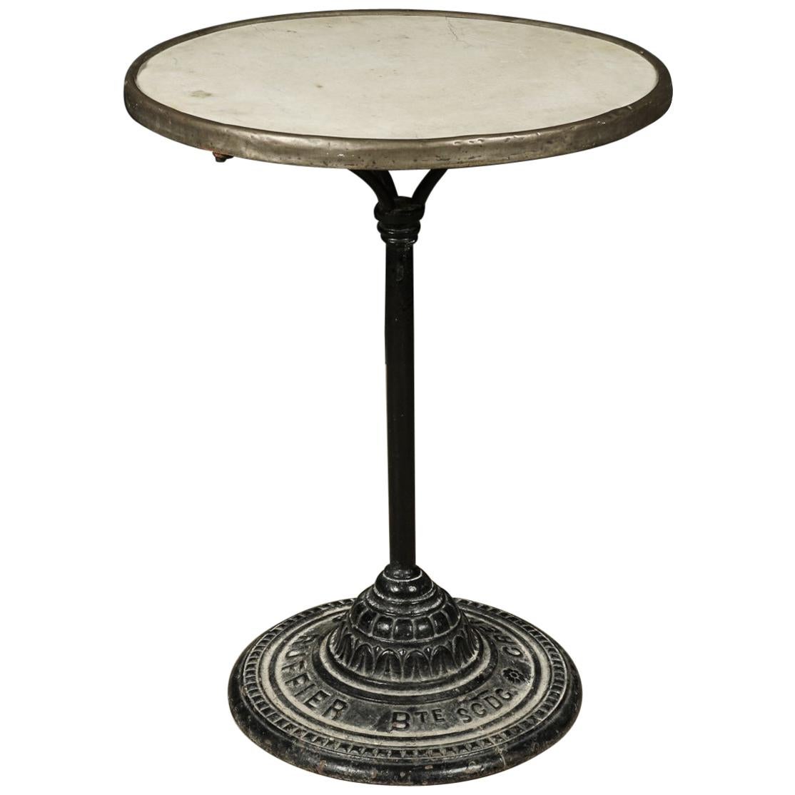 Marble Bistro Table, France, circa 1930