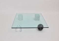 Massimo and Lella Vignelli Vintage Black White Marble Coffee Table 1979 Italy