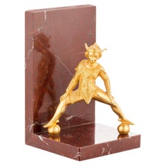 Belle marble bookend with brass jester