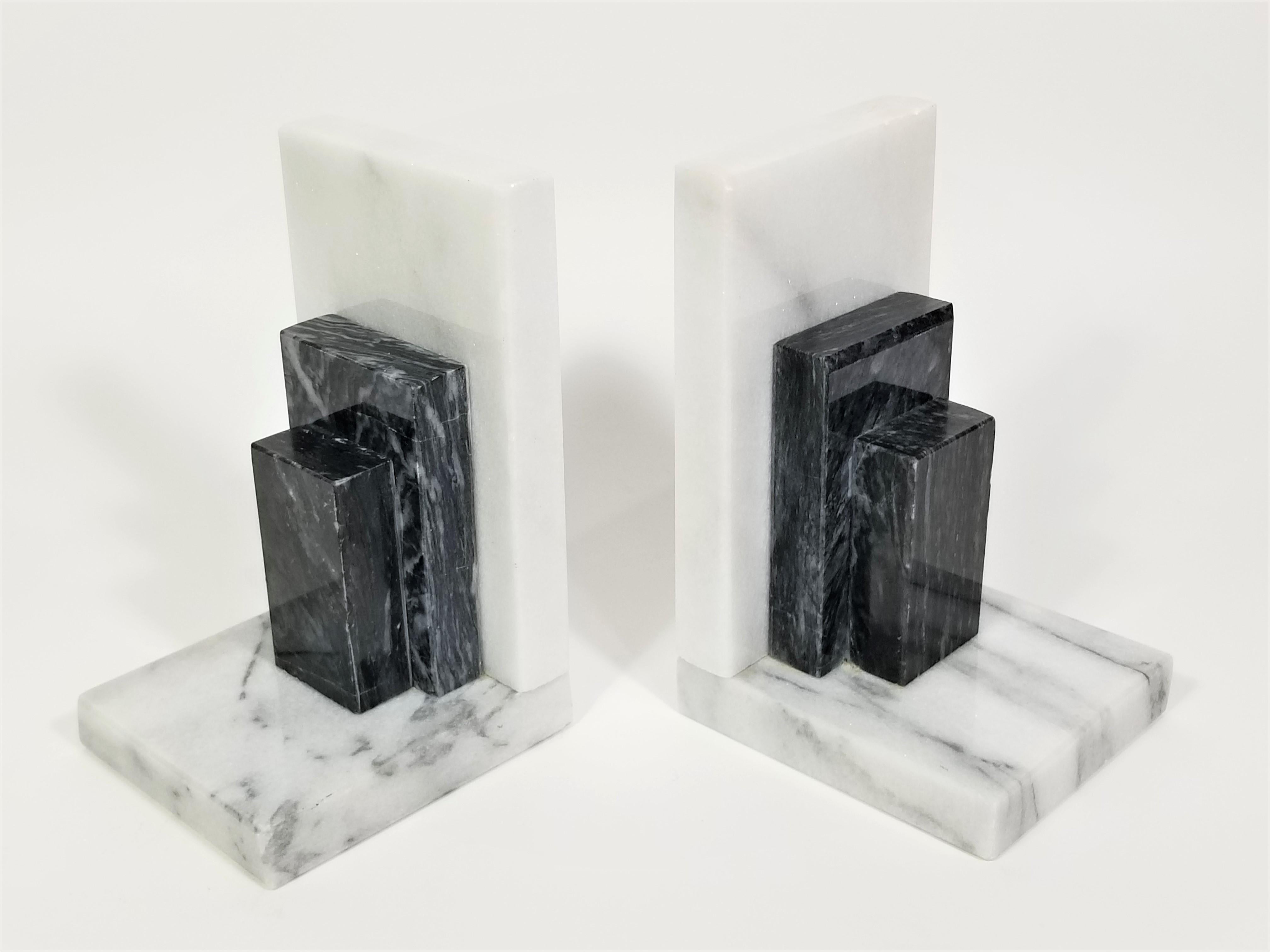 Marble Bookends 1980s 1