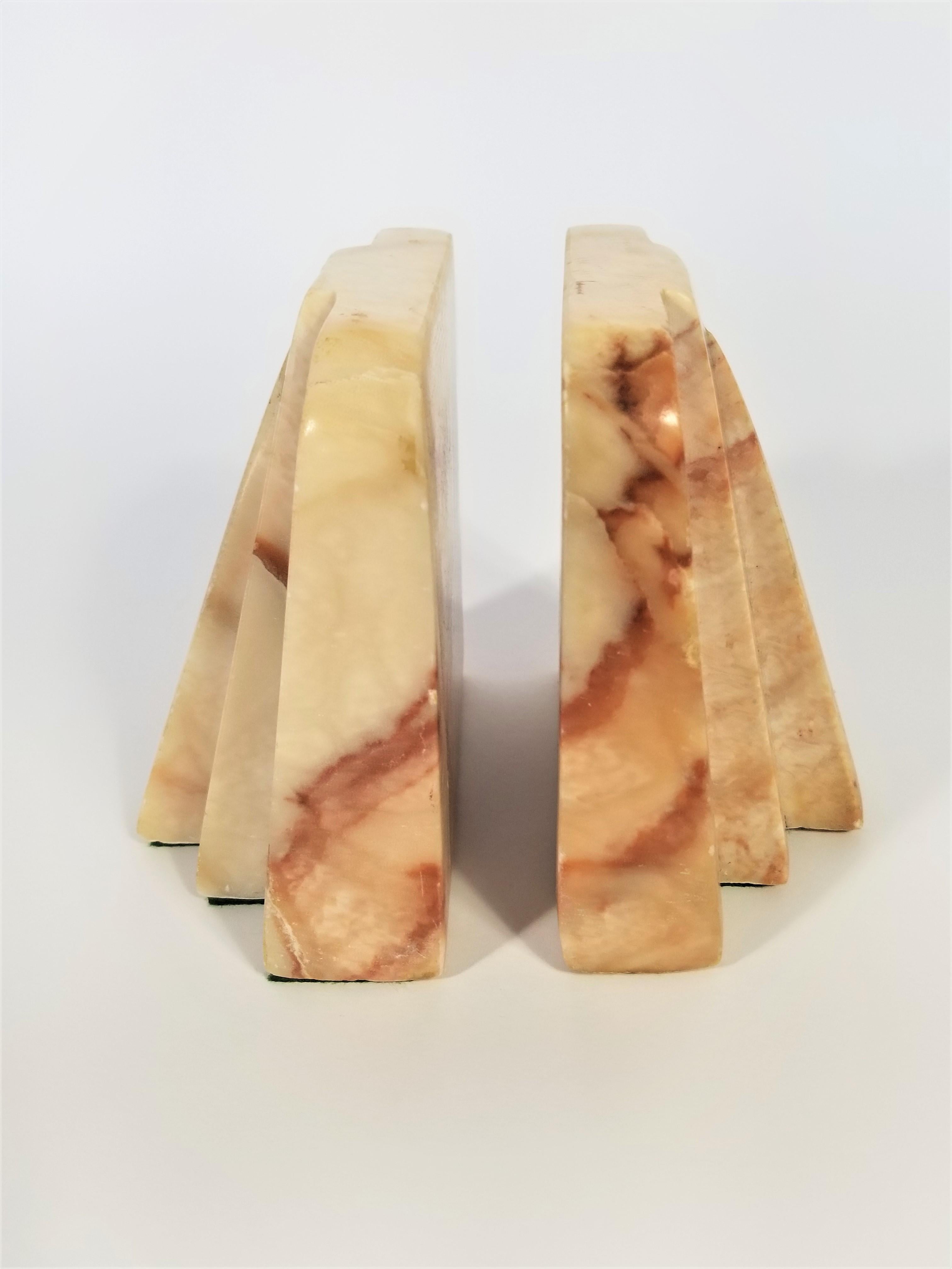 Art Deco marble bookends.