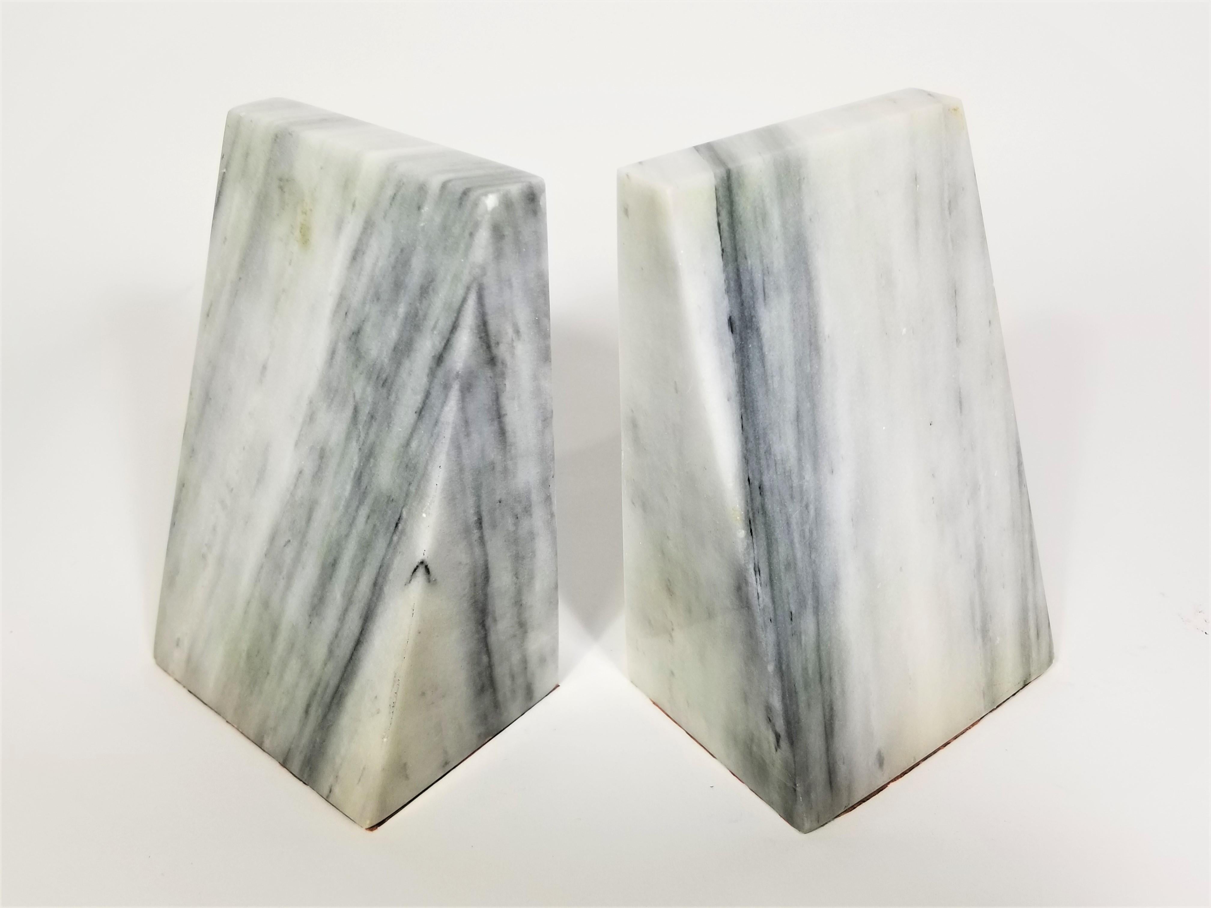 20th Century Marble Bookends Mid-Century