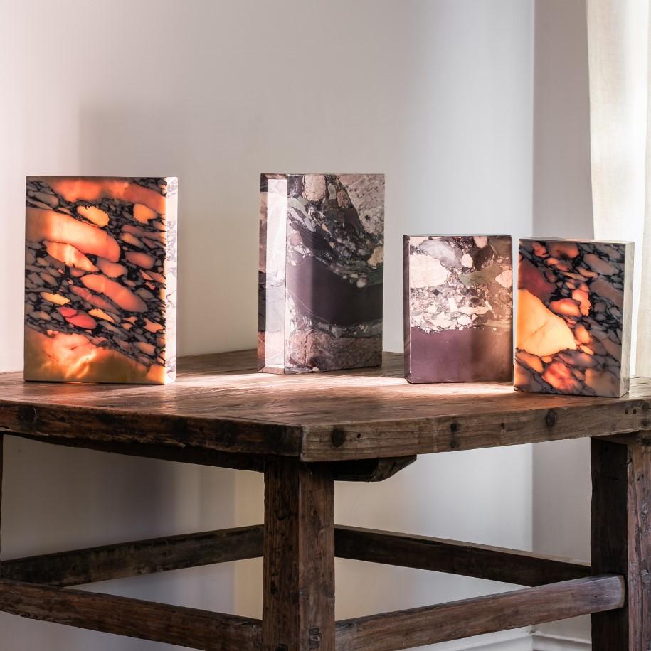 Marble books lamp by Koen Van Guijze
Dimensions: Shapes on request
Materials: Marble

Sophisticated and minimal, let the natural stone tell a good story.

After a career of more than 25 years in the lighting business as a lighting architect,