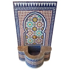 Marble Border Moroccan Multi-Color Tile Fountain
