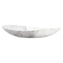 Marble Bowl Centerpiece Decorative Vase in White Calacatta Marble Handmade Italy