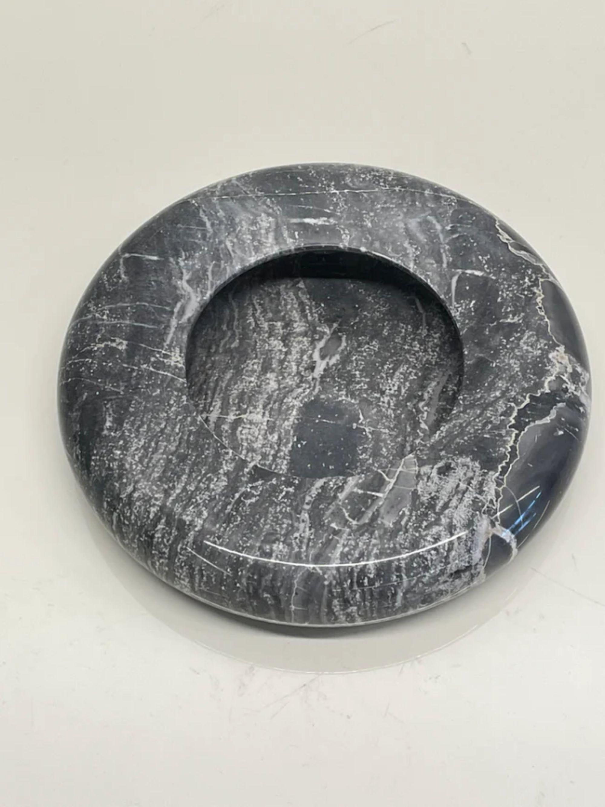 Italian Marble Bowl in Gray by Egidio Di Rosa and Pier Alessandro Giusti, 1960s For Sale