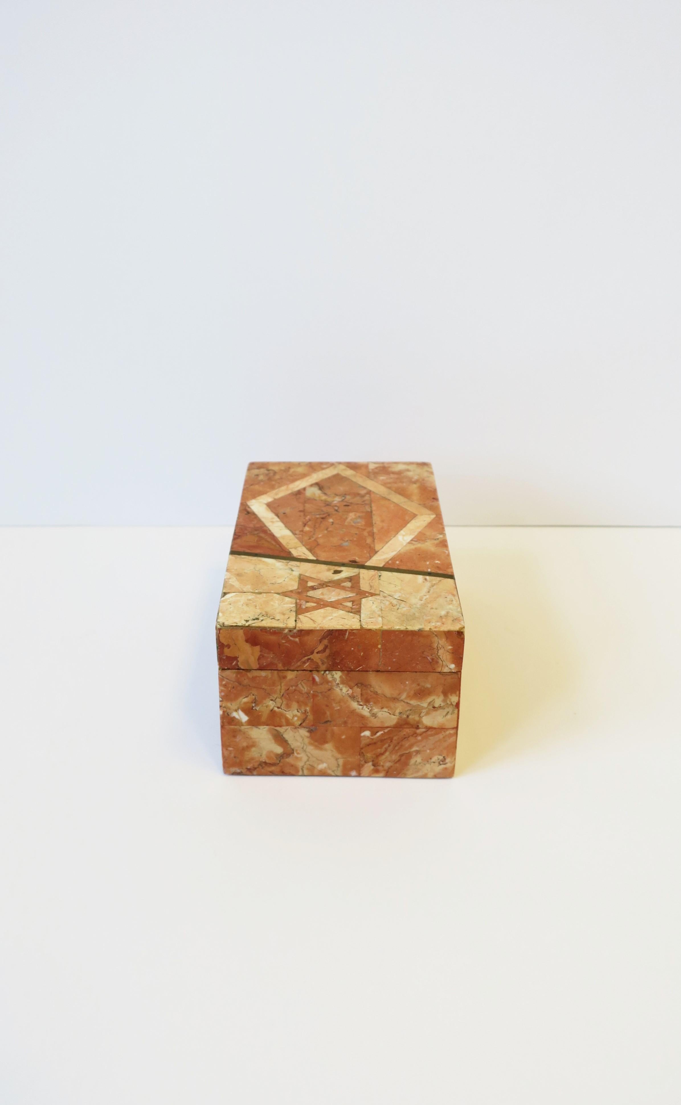 Marble Box with Jewish Star of David Design For Sale 6