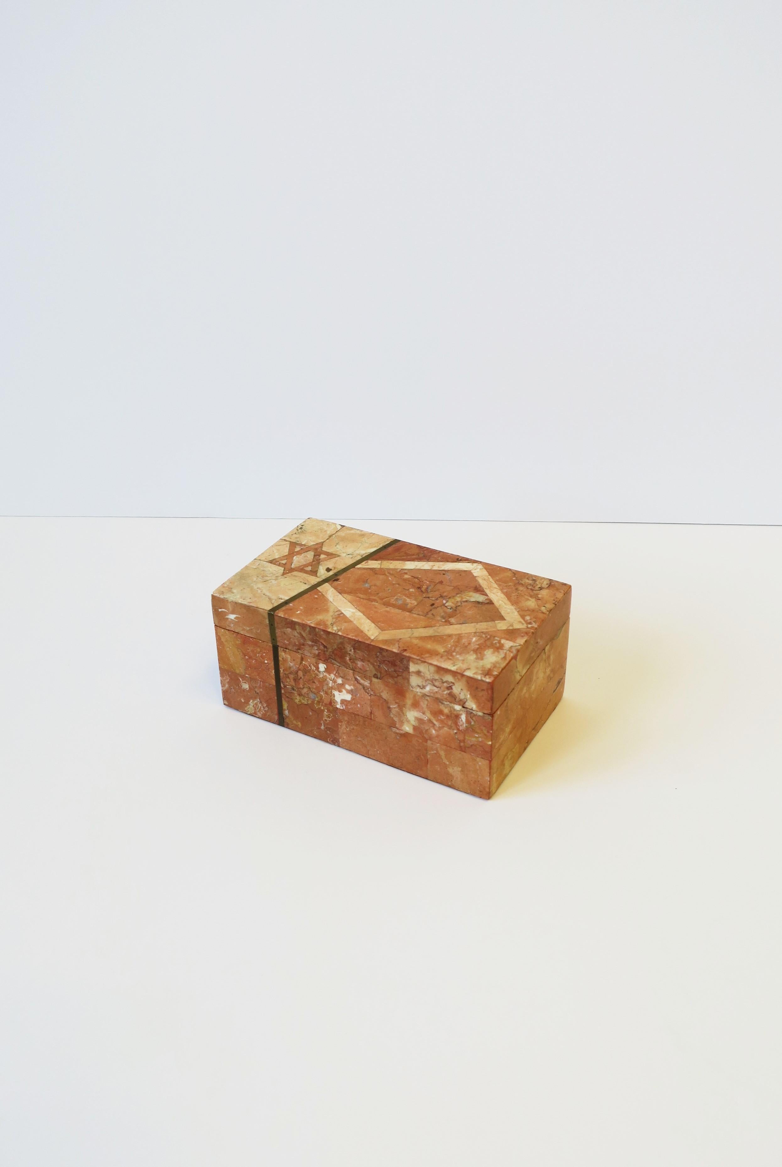 Post-Modern Marble Box with Jewish Star of David Design For Sale