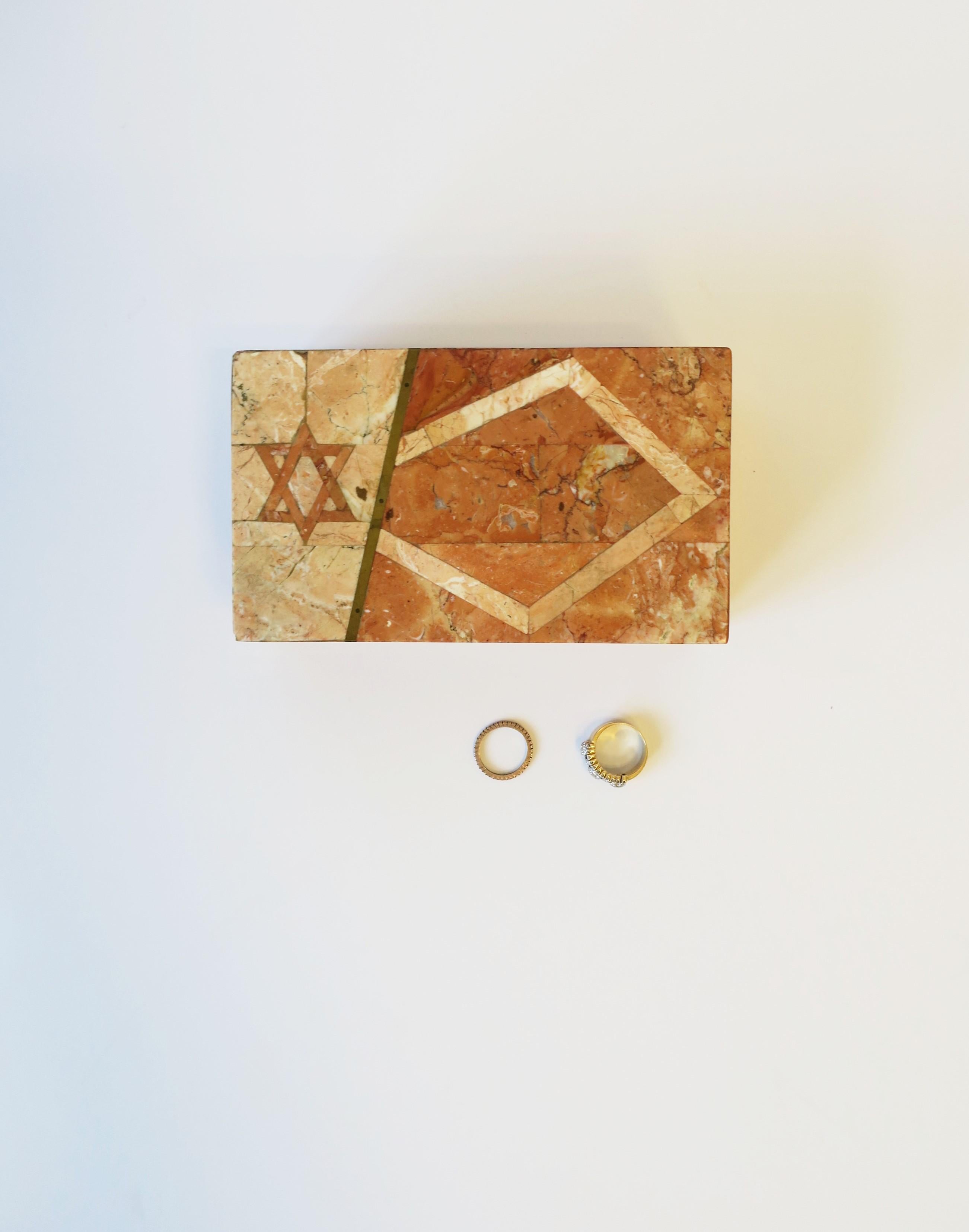 20th Century Marble Box with Jewish Star of David Design For Sale