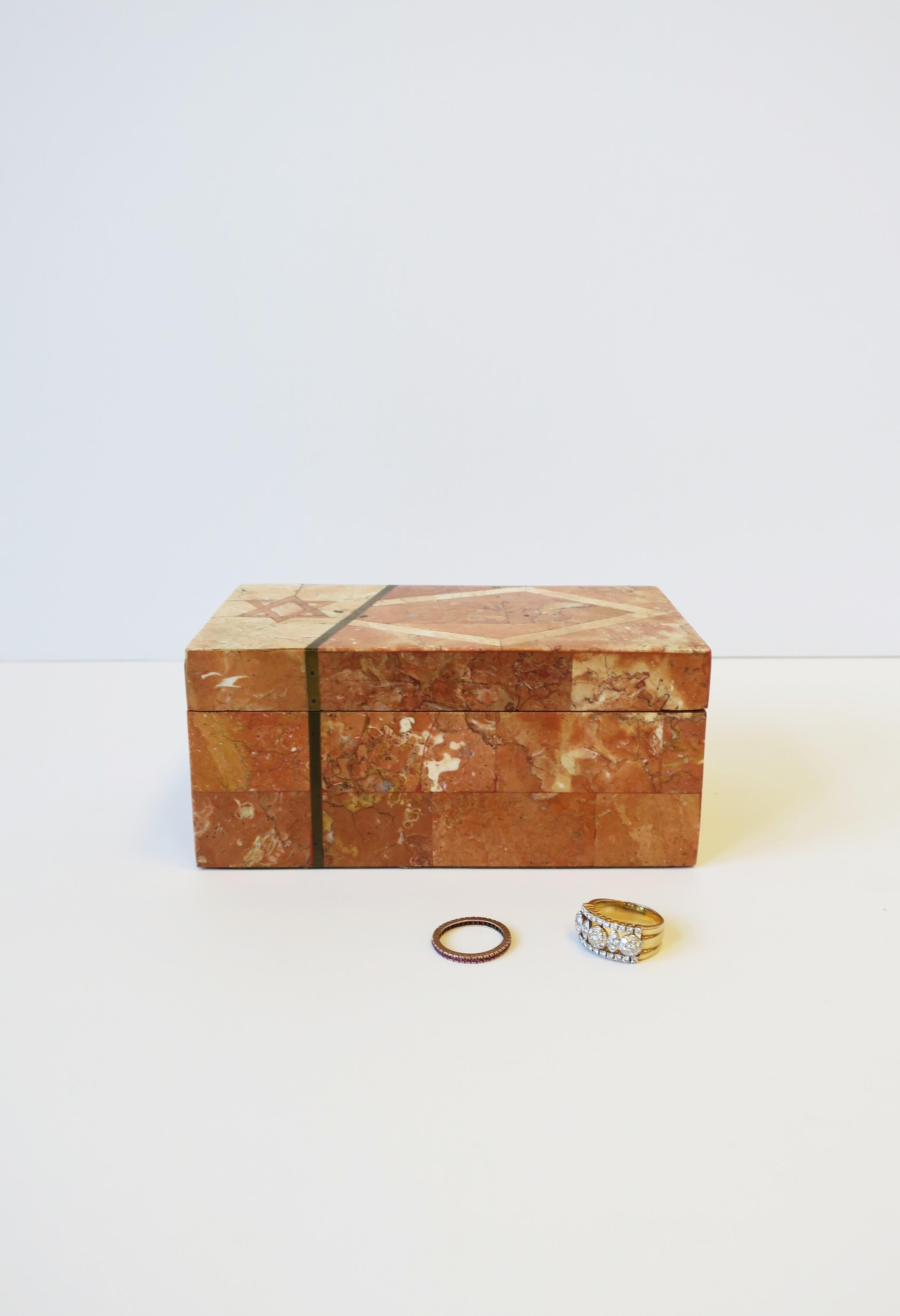 Stone Marble Box with Jewish Star of David Design For Sale