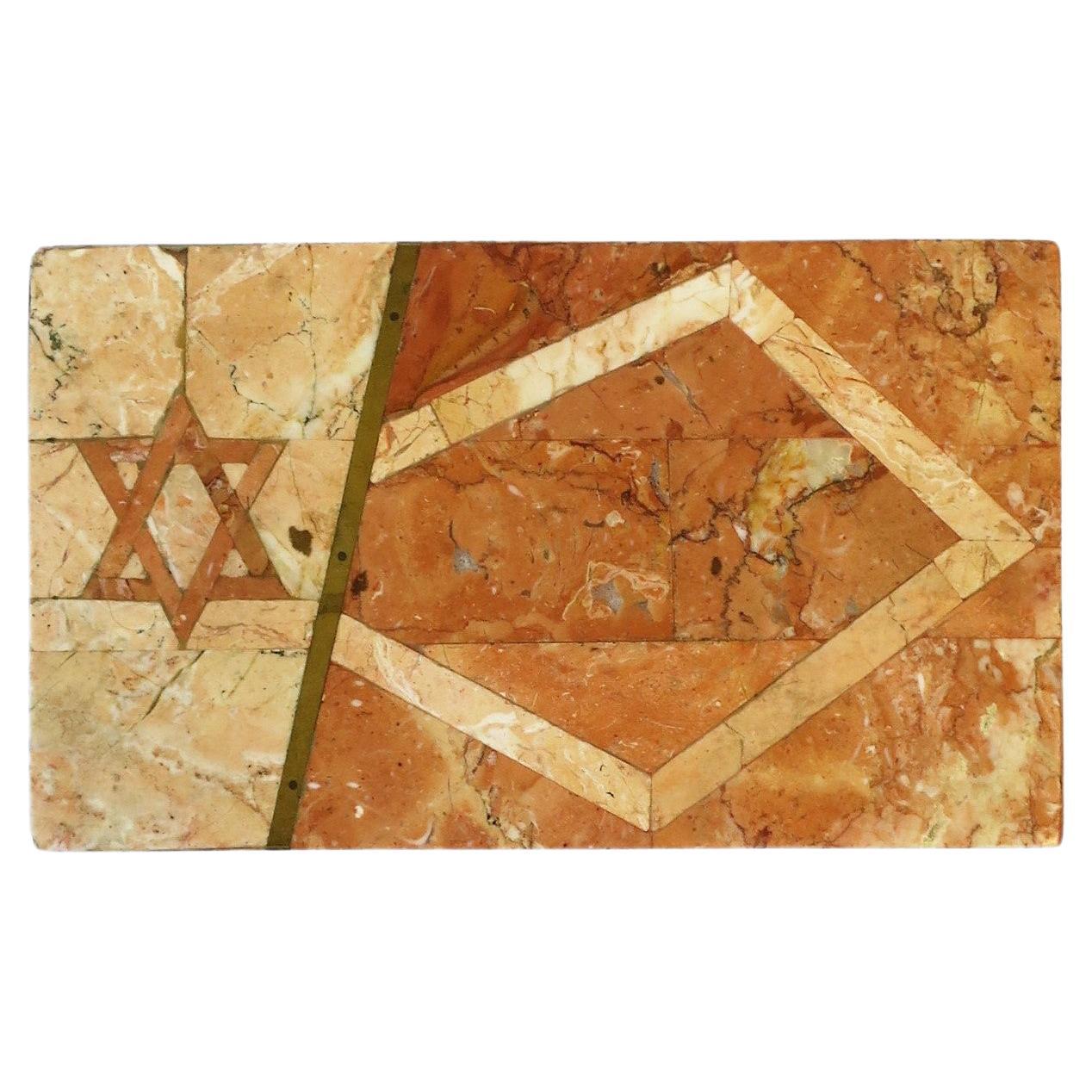 Marble Box with Jewish Star of David Design For Sale