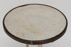 Marble, Brass and Iron French Bistro Table