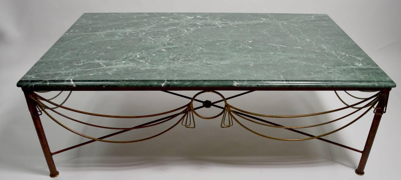 Marble Brass and Steel Coffee Table after Ilana Goor 1