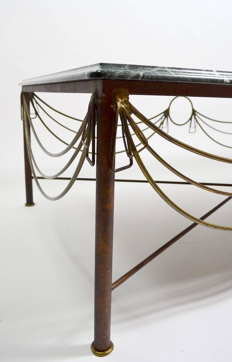 Marble Brass and Steel Coffee Table after Ilana Goor 3