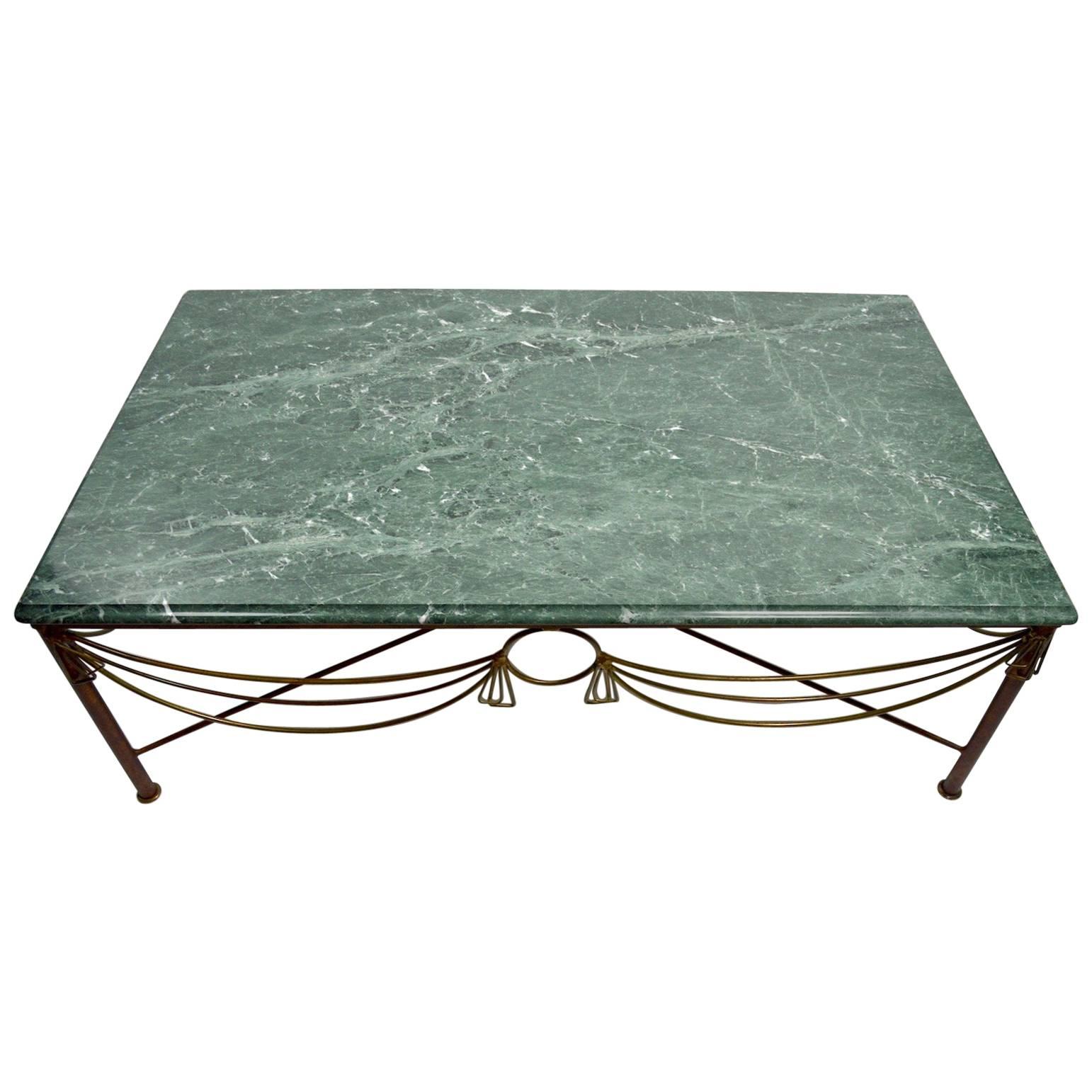 Marble Brass and Steel Coffee Table after Ilana Goor