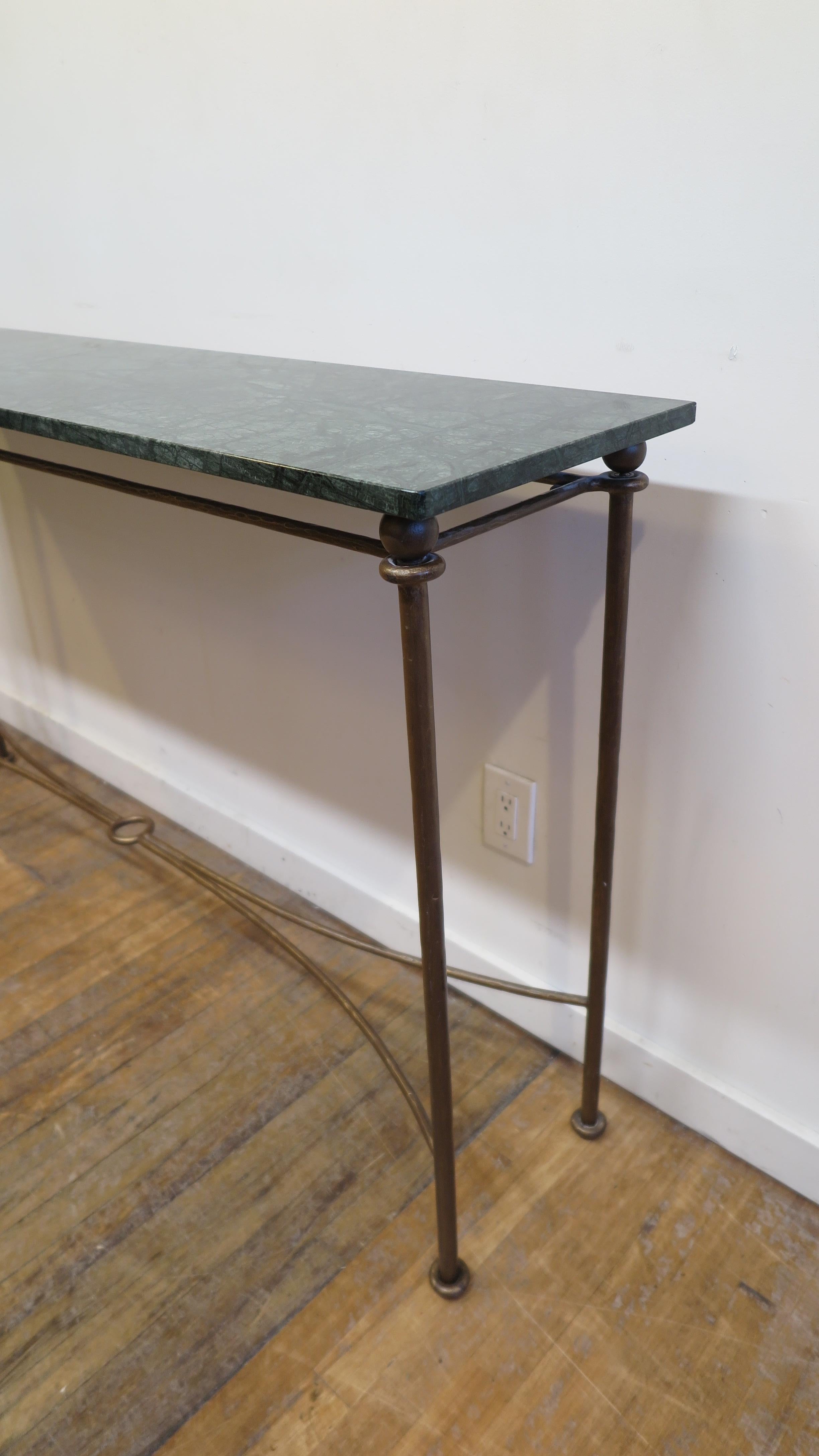 Marble & Bronze Art Deco Style Console Table 1