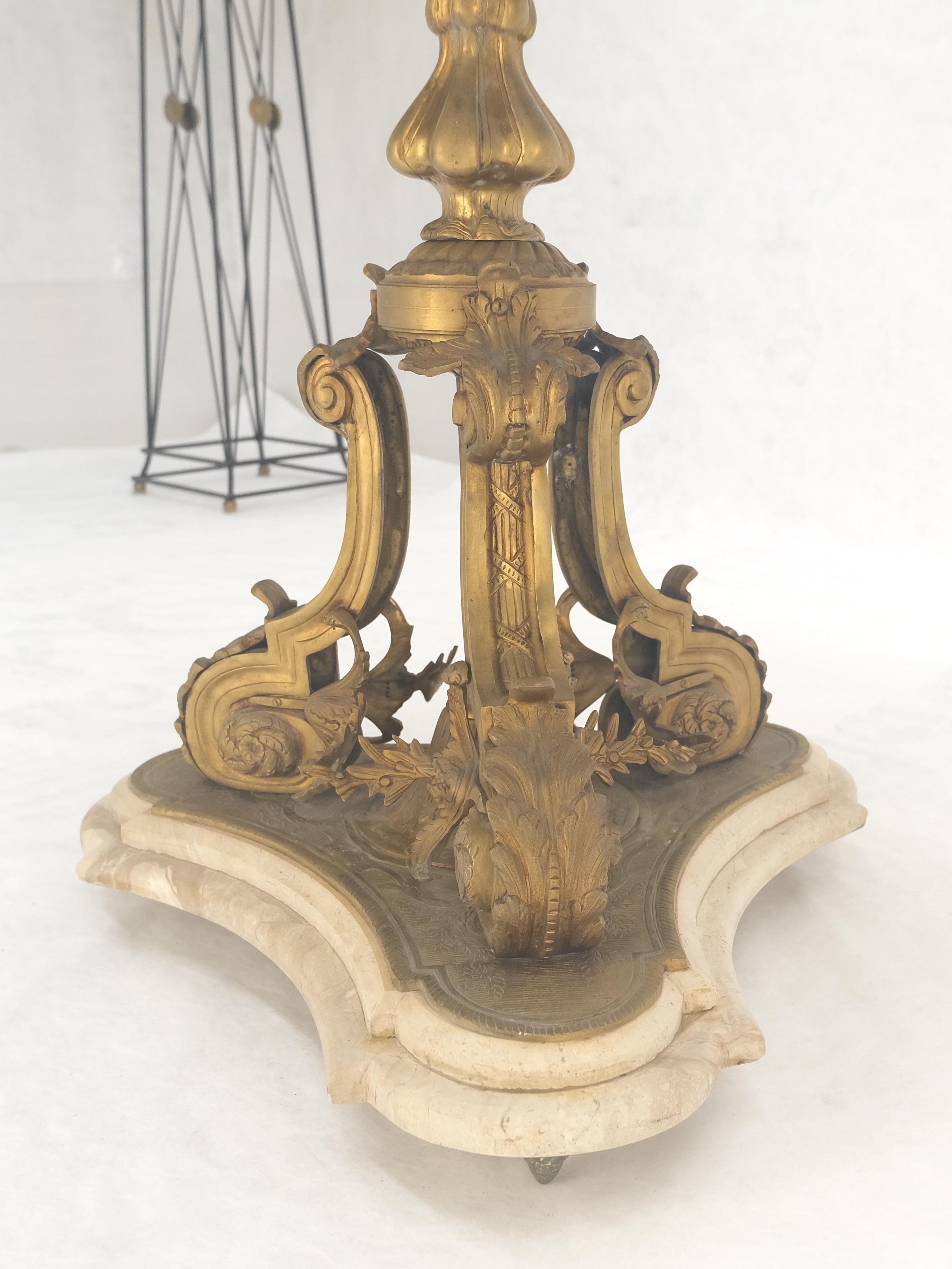 Marble & Bronze Base Fine Gueridon Side End Lamp Stand Mint For Sale 5