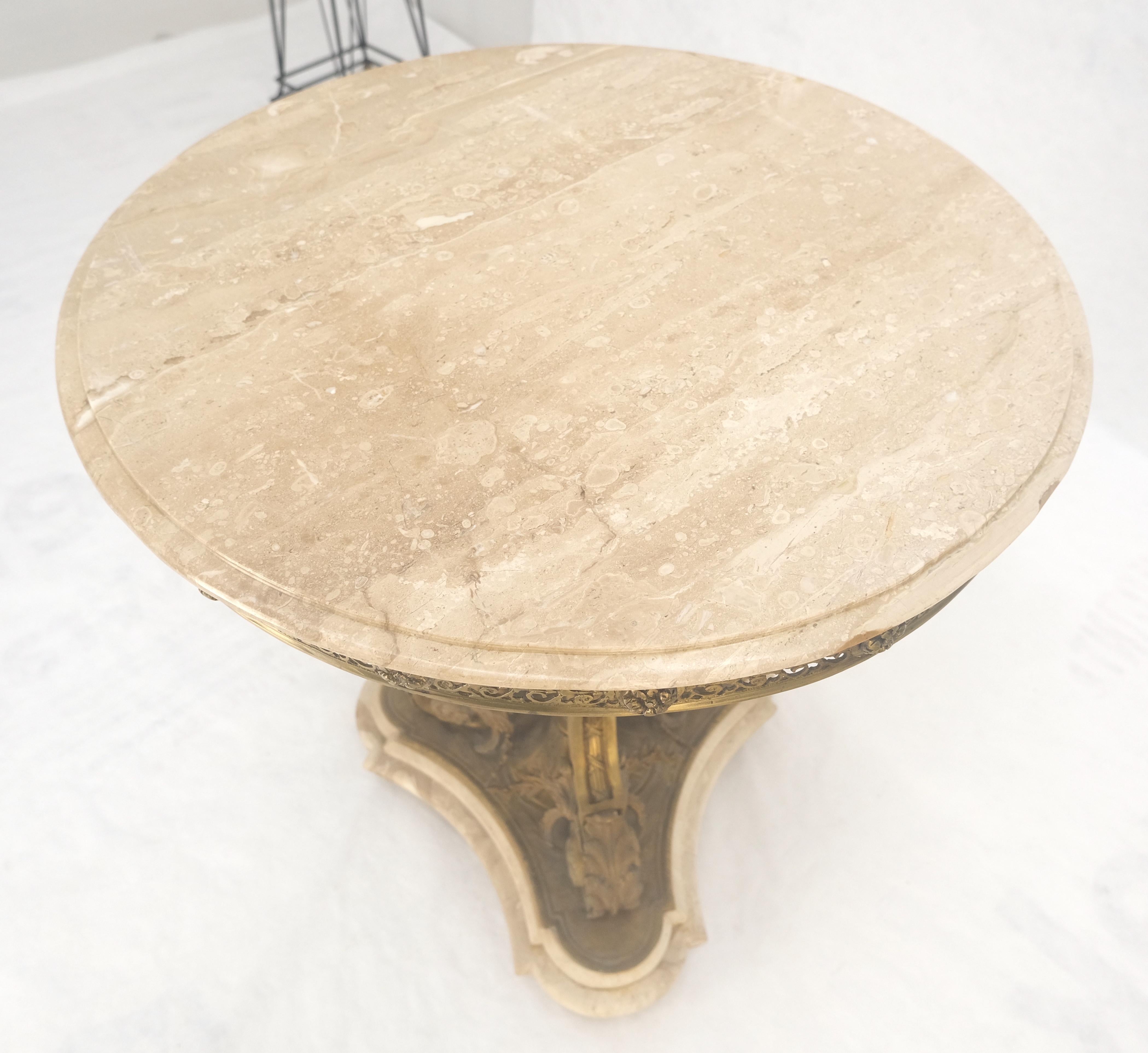 Marble & Bronze Base Fine Gueridon Side End Lamp Stand Mint For Sale 6