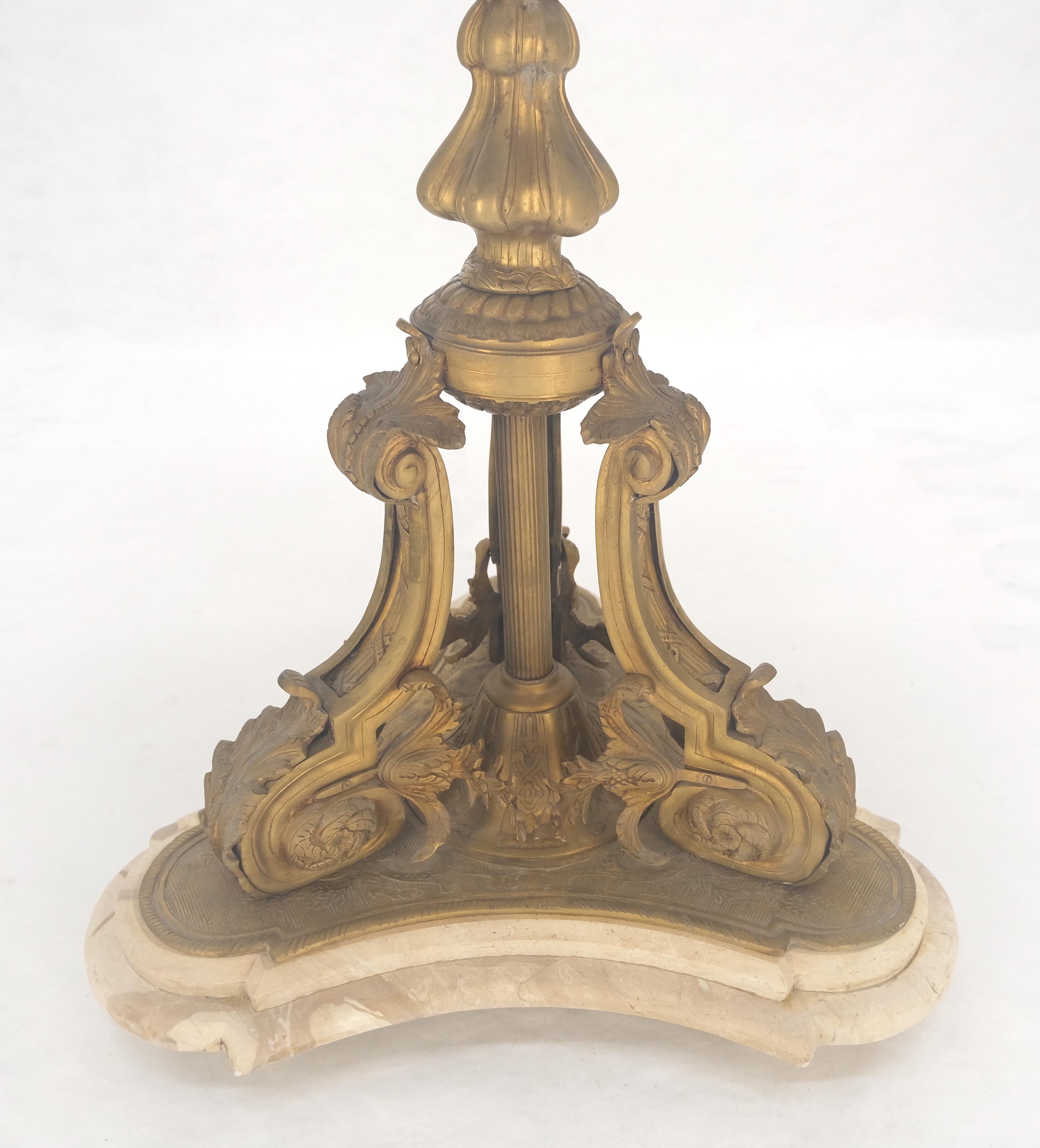 20th Century Marble & Bronze Base Fine Gueridon Side End Lamp Stand Mint For Sale
