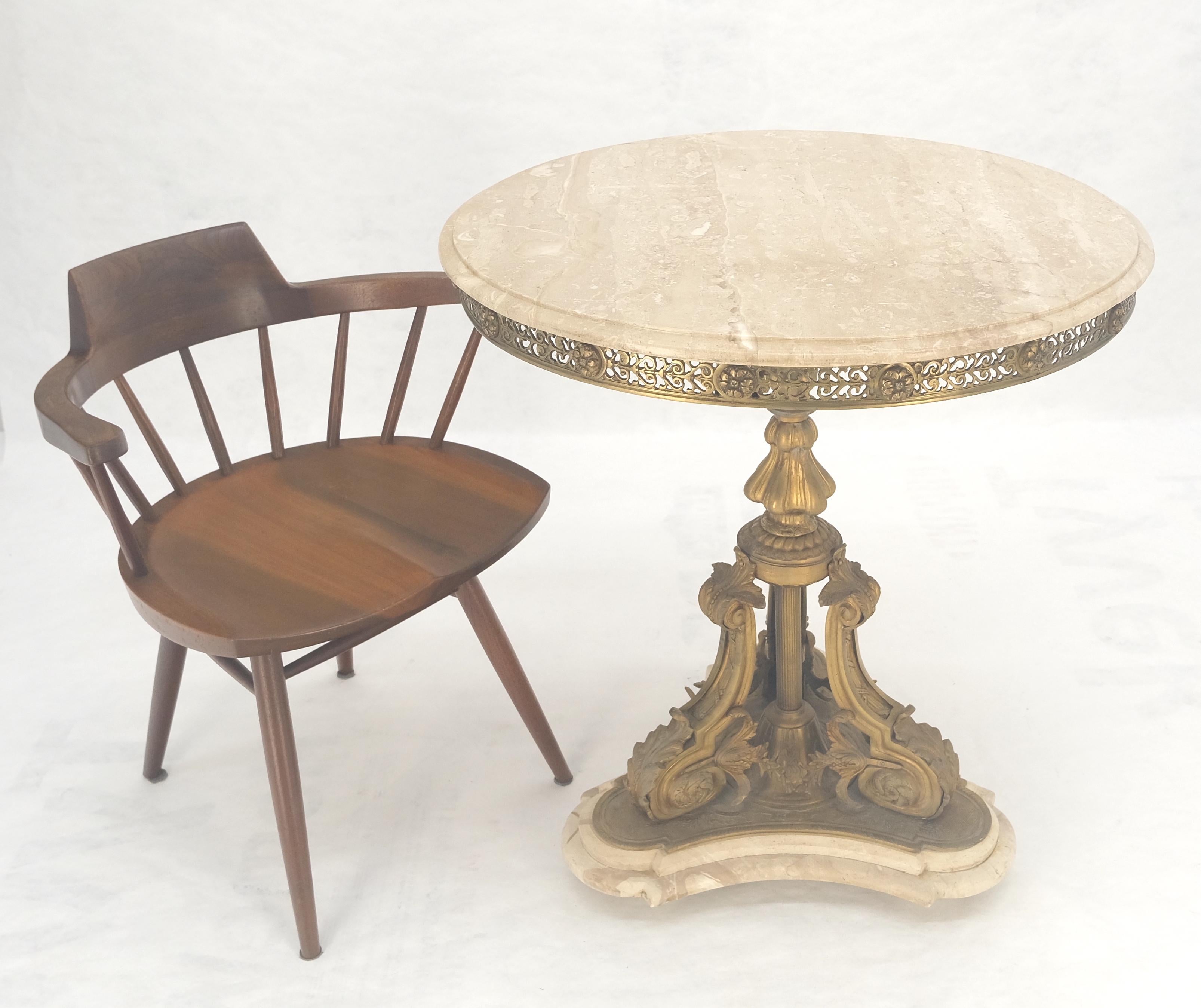 Marble & Bronze Base Fine Gueridon Side End Lamp Stand Mint For Sale 1