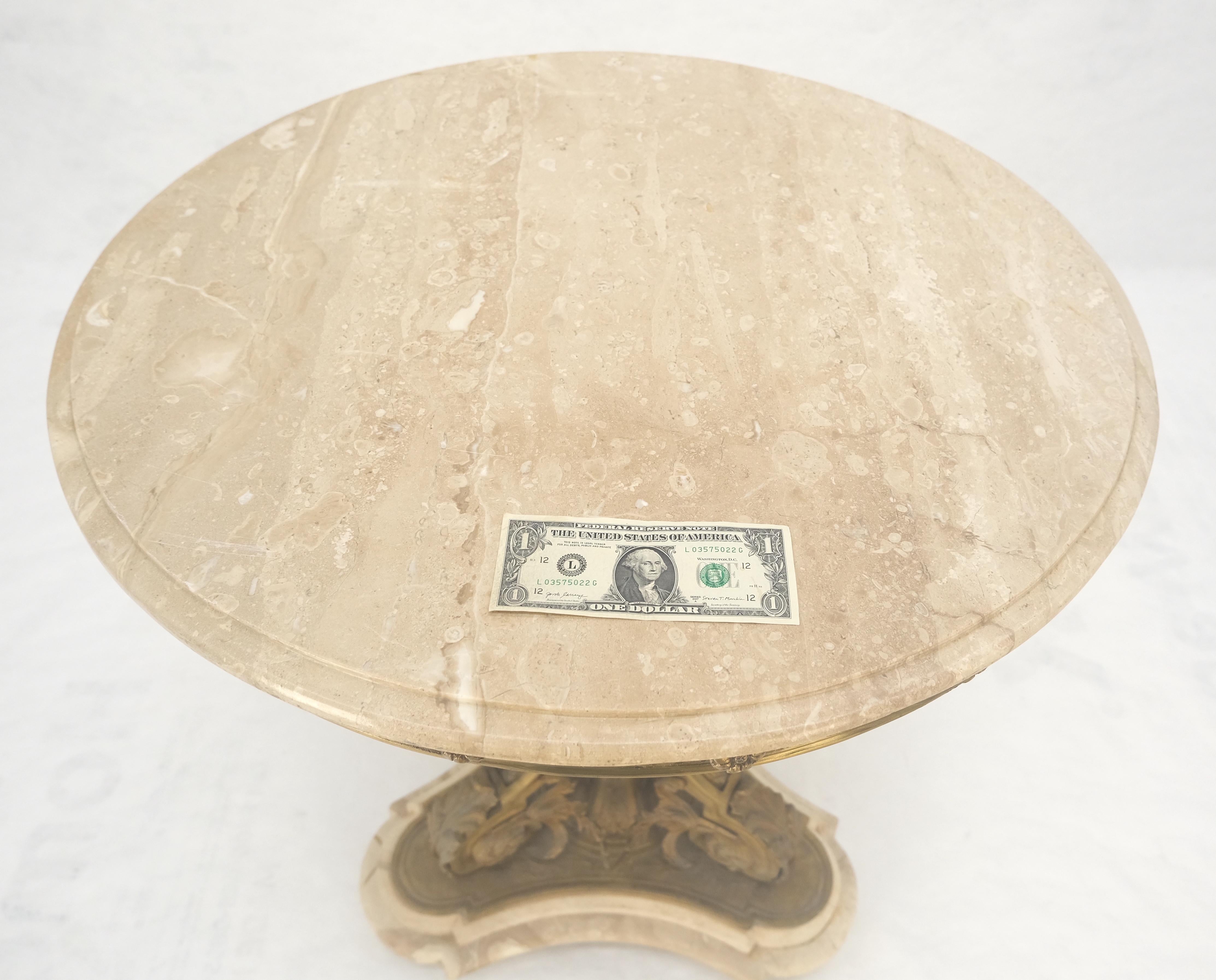 Marble & Bronze Base Fine Gueridon Side End Lamp Stand Mint For Sale 3