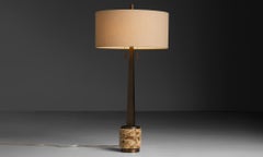 Marble & Bronze Lamp, France circa 1950