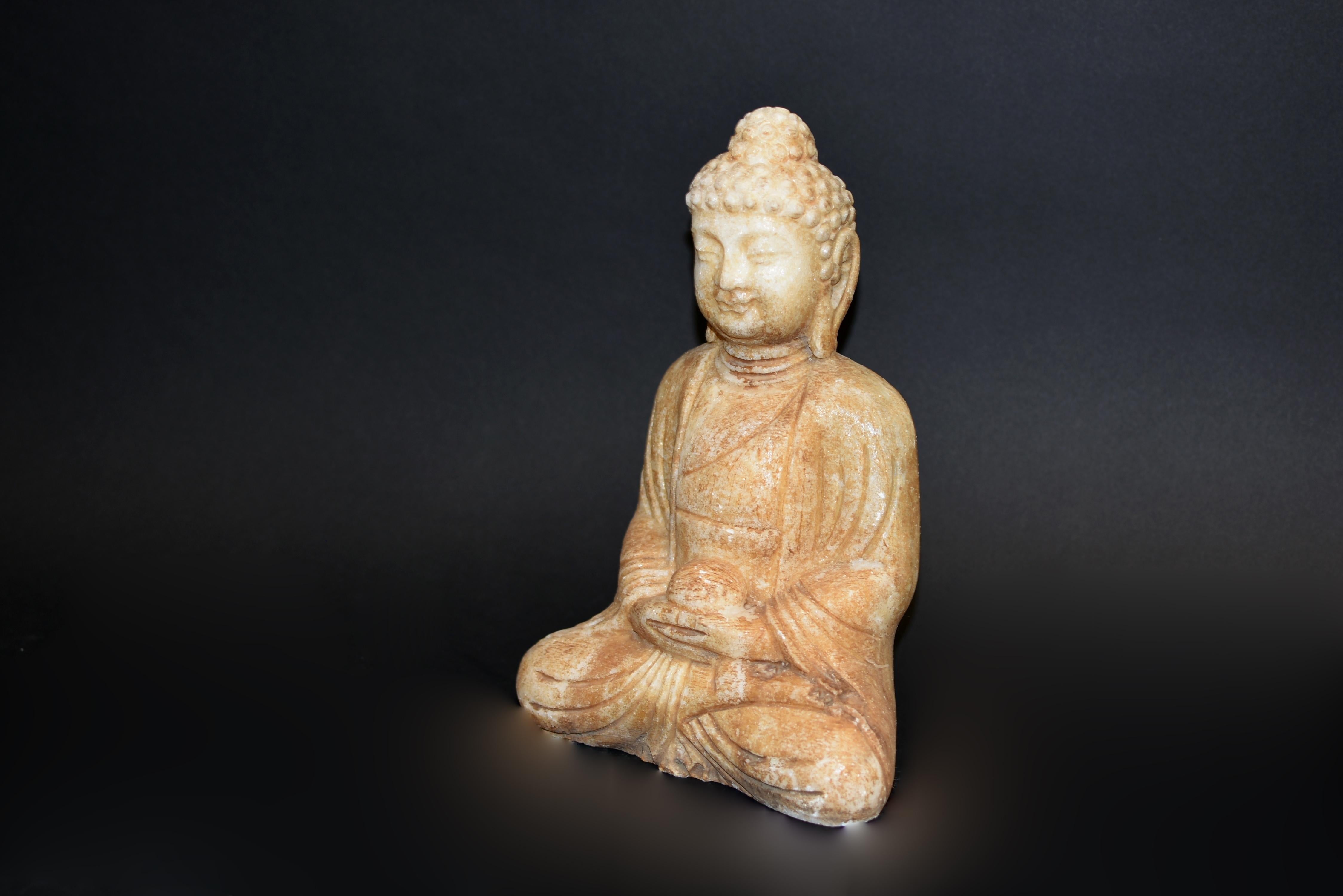 Chinese Marble Buddha Statue 13 lb