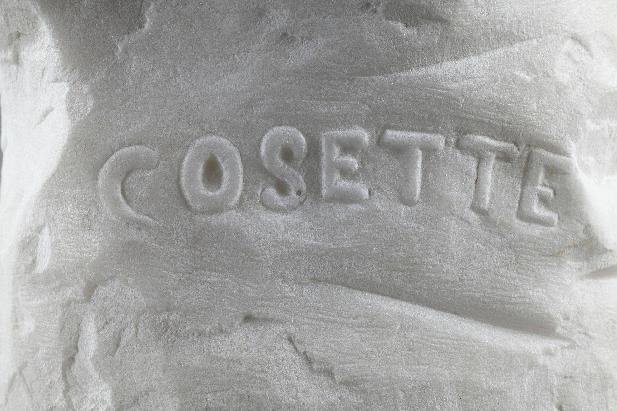Art Nouveau Marble Bust: Cosette With Marianne's Phrygian Cap