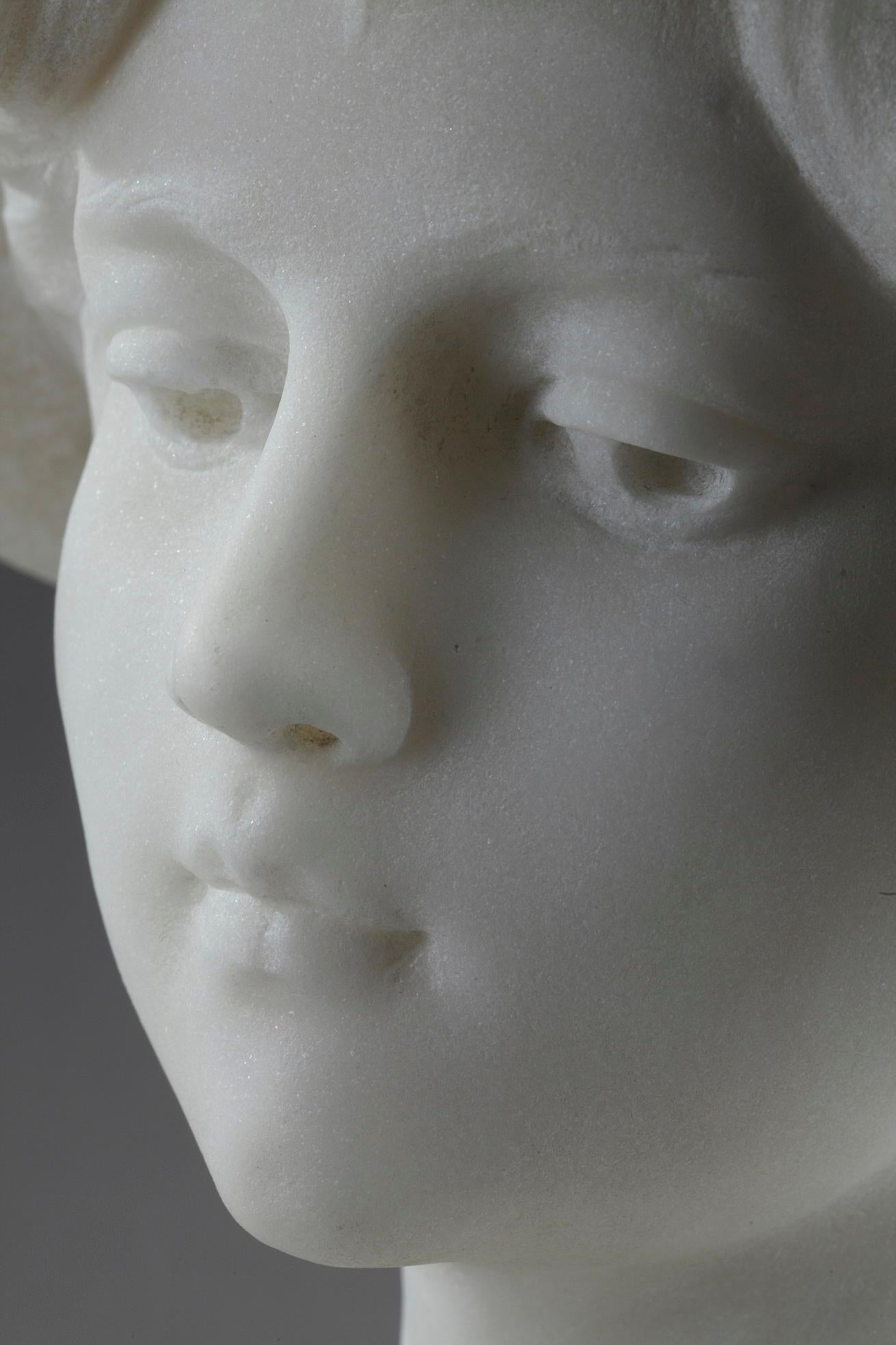 19th Century Marble Bust: Cosette With Marianne's Phrygian Cap