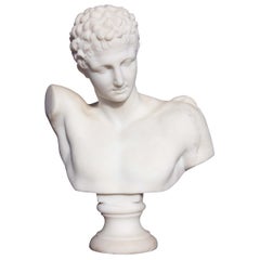 Marble Bust Hermes of Olympia 19th Century Mercury