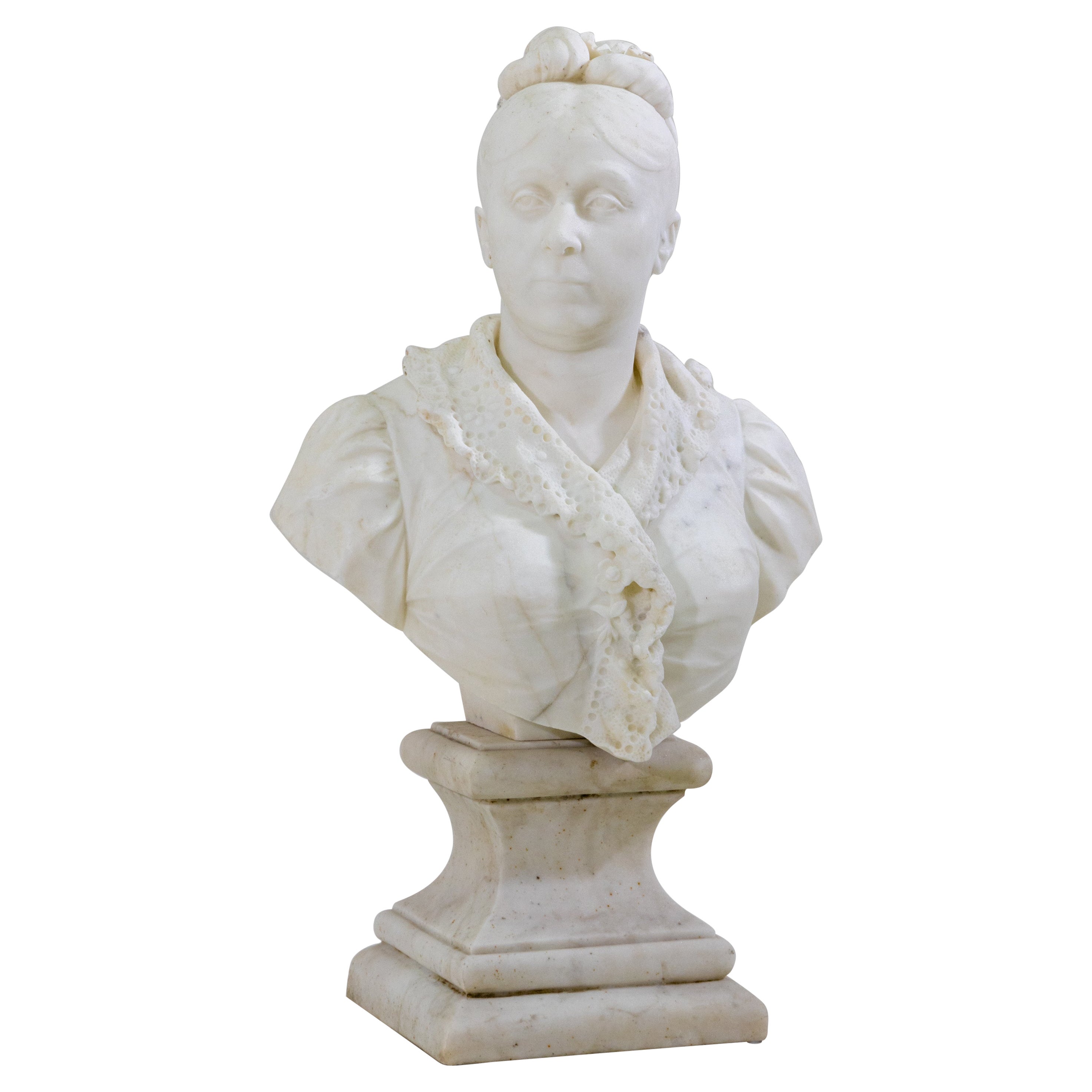 Buste de femme en marbre, Italie, 19ème siècle