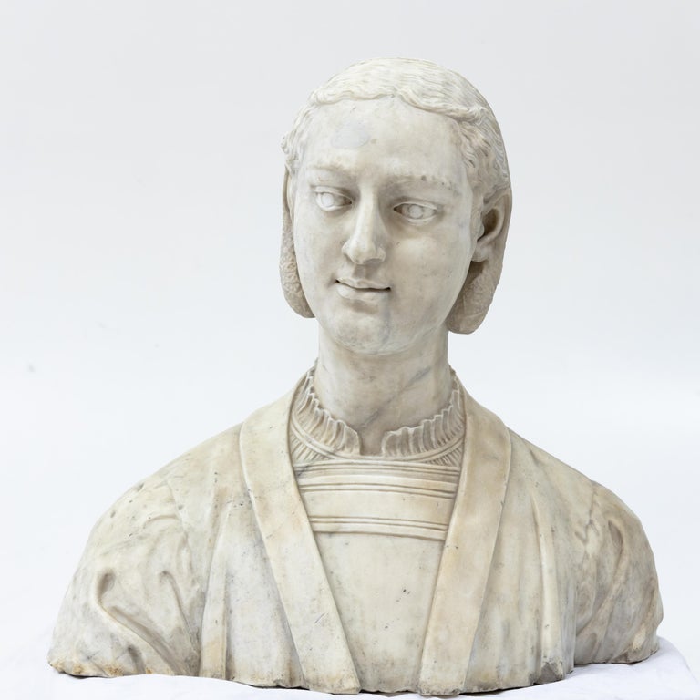 Marble Bust of a Woman in Renaissance Style, Late 19th Century at 1stDibs
