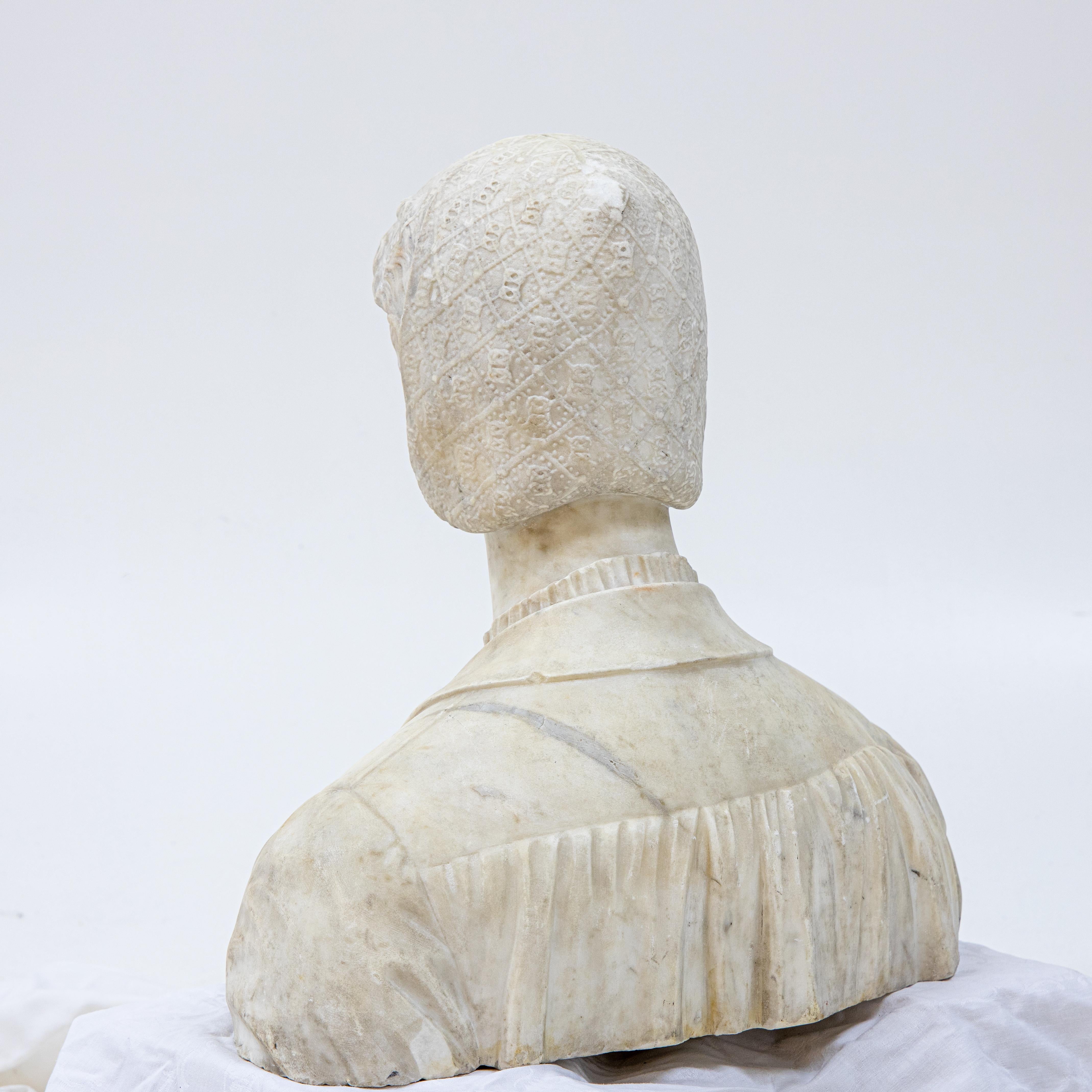 Marble Bust of a Woman in Renaissance Style, Late 19th Century 1