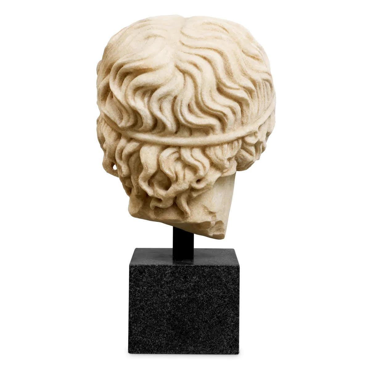 European Marble Bust of a Young Roman Man, Patinated Marble, Contemporary Work. For Sale