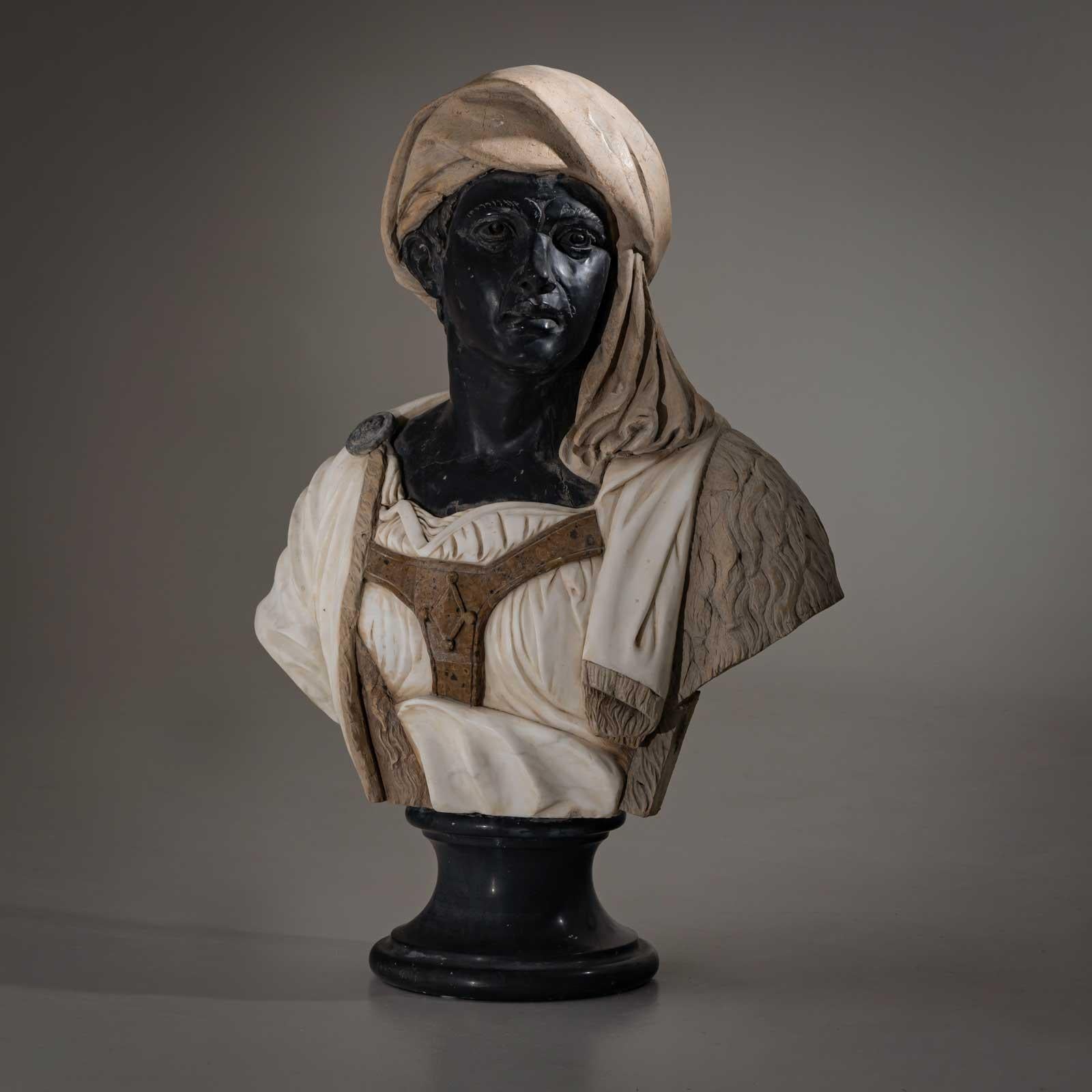 Marble Bust of an African Man, Italy 20th Century For Sale 5