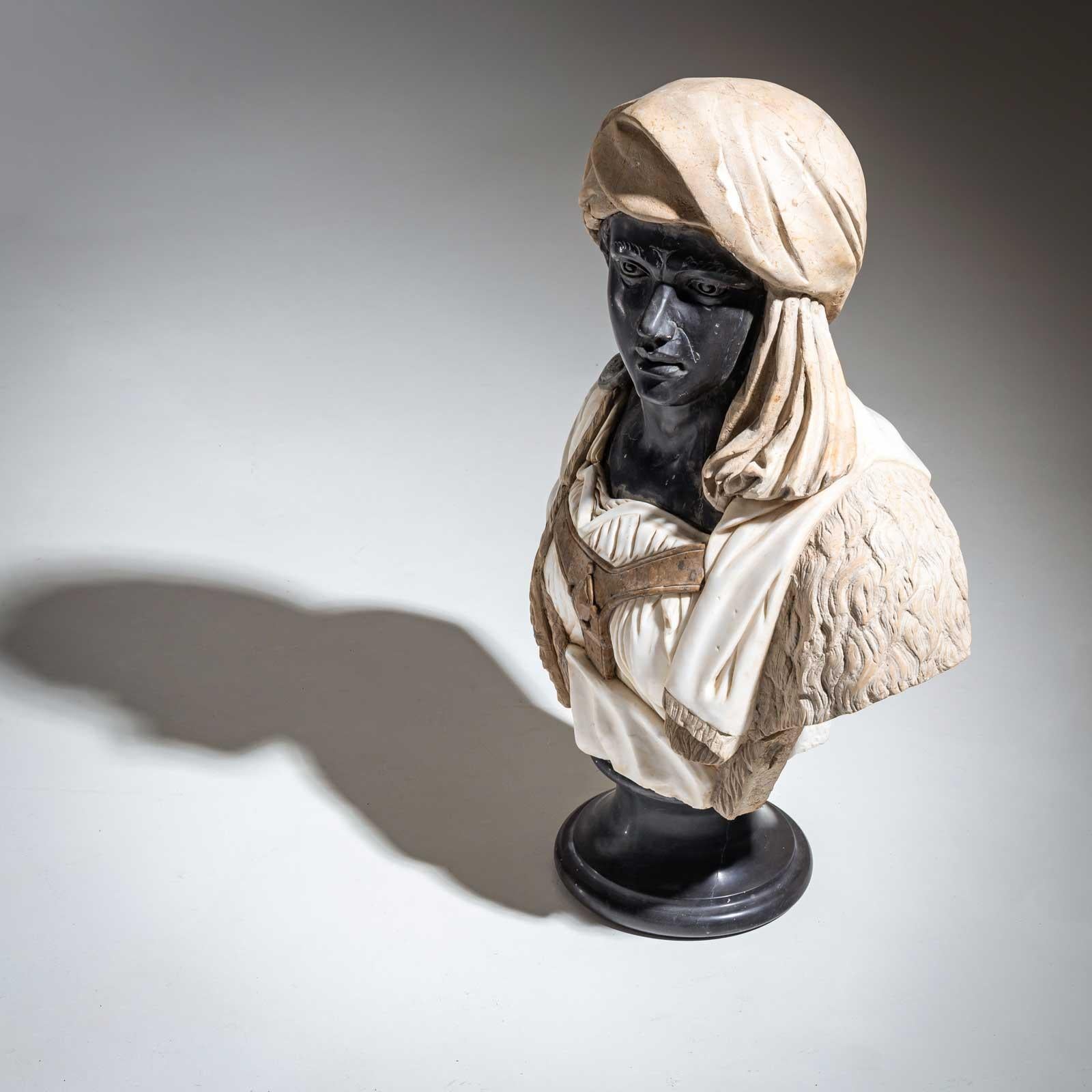 Marble Bust of an African Man, Italy 20th Century For Sale 10