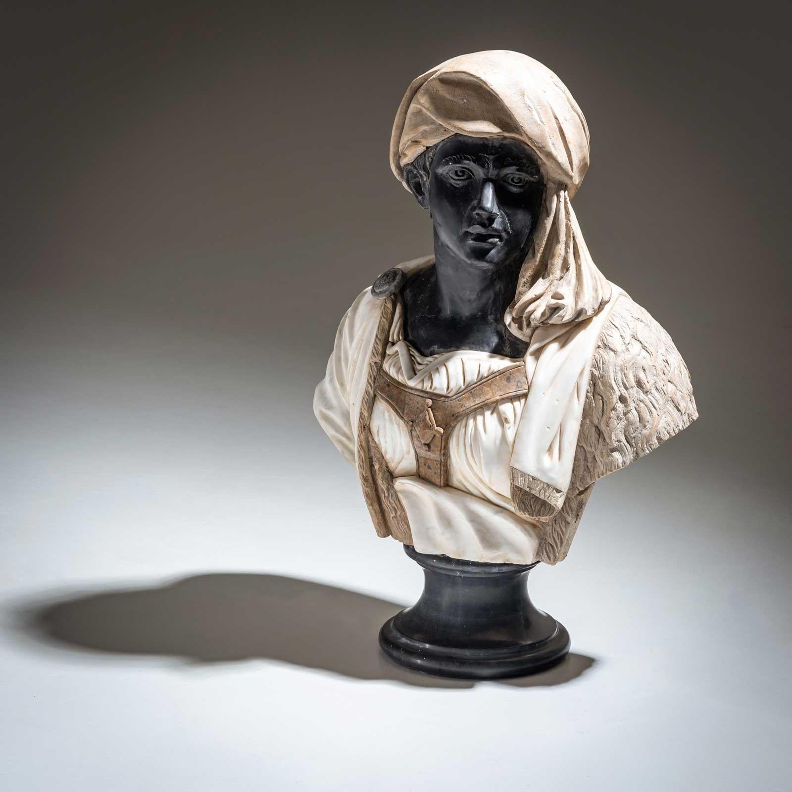 Marble Bust of an African Man, Italy 20th Century For Sale 11